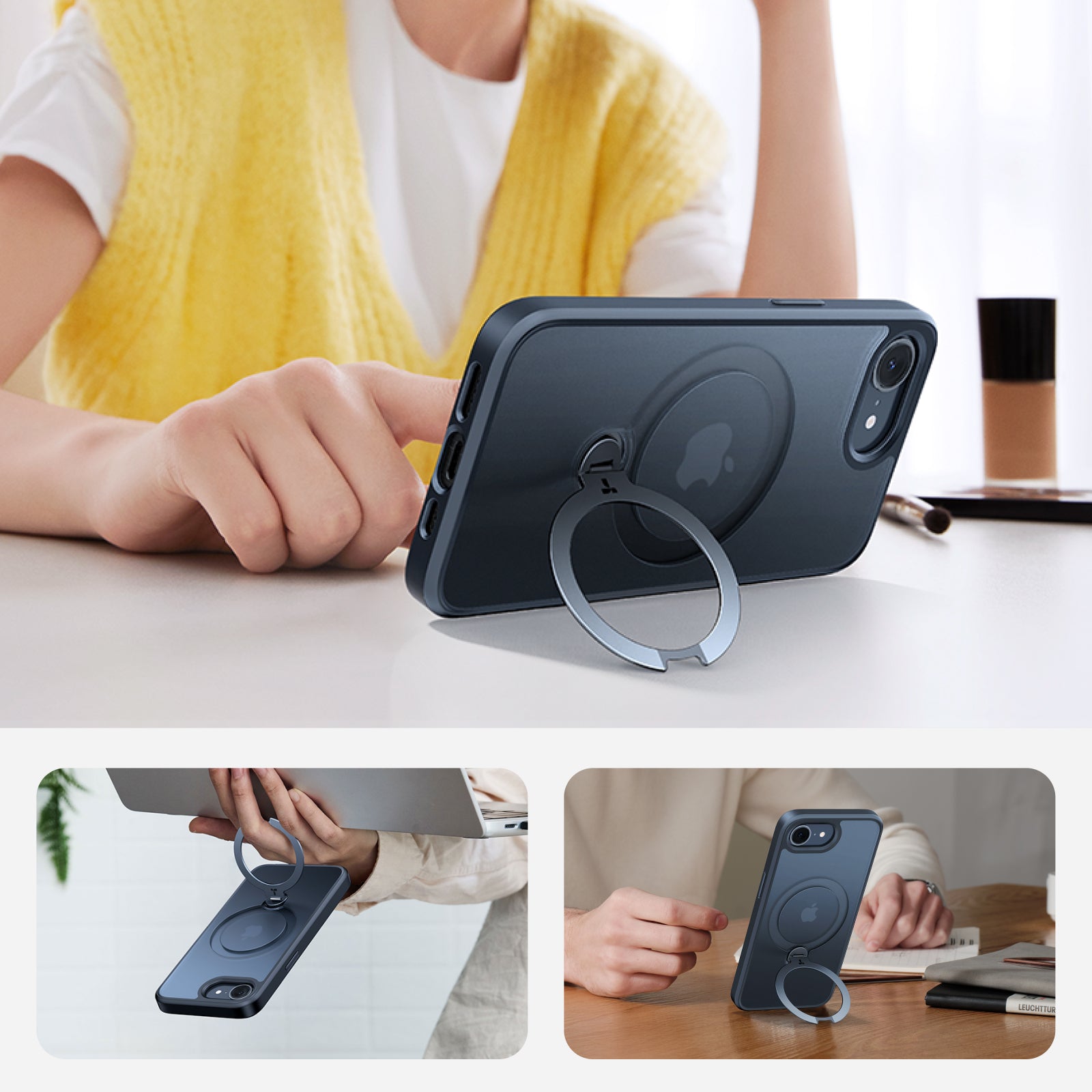 Ostand Q3 Rotating Phone Stand Holder for iPhone 16e - Perfect for Desk, Office, Home & Video Calls