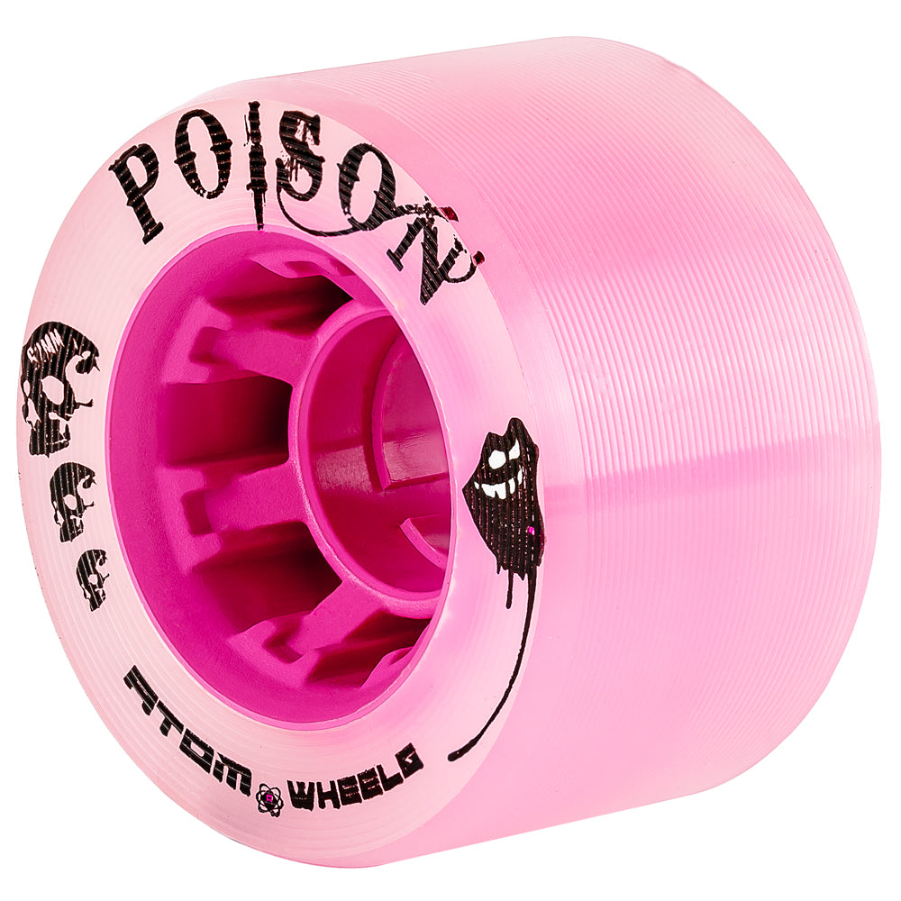 Atom Poison 62mm Roller Skate Wheels 4-Pack - High Performance Outdoor/Indoor Skating Wheels for Artistic, Derby & Recreational Roller Skating