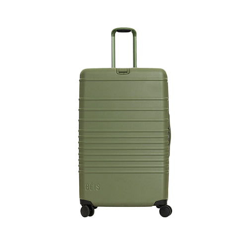 Large Olive Check-In Roller Luggage - Spacious & Durable Suitcase for Travel, Business Trips & Vacations