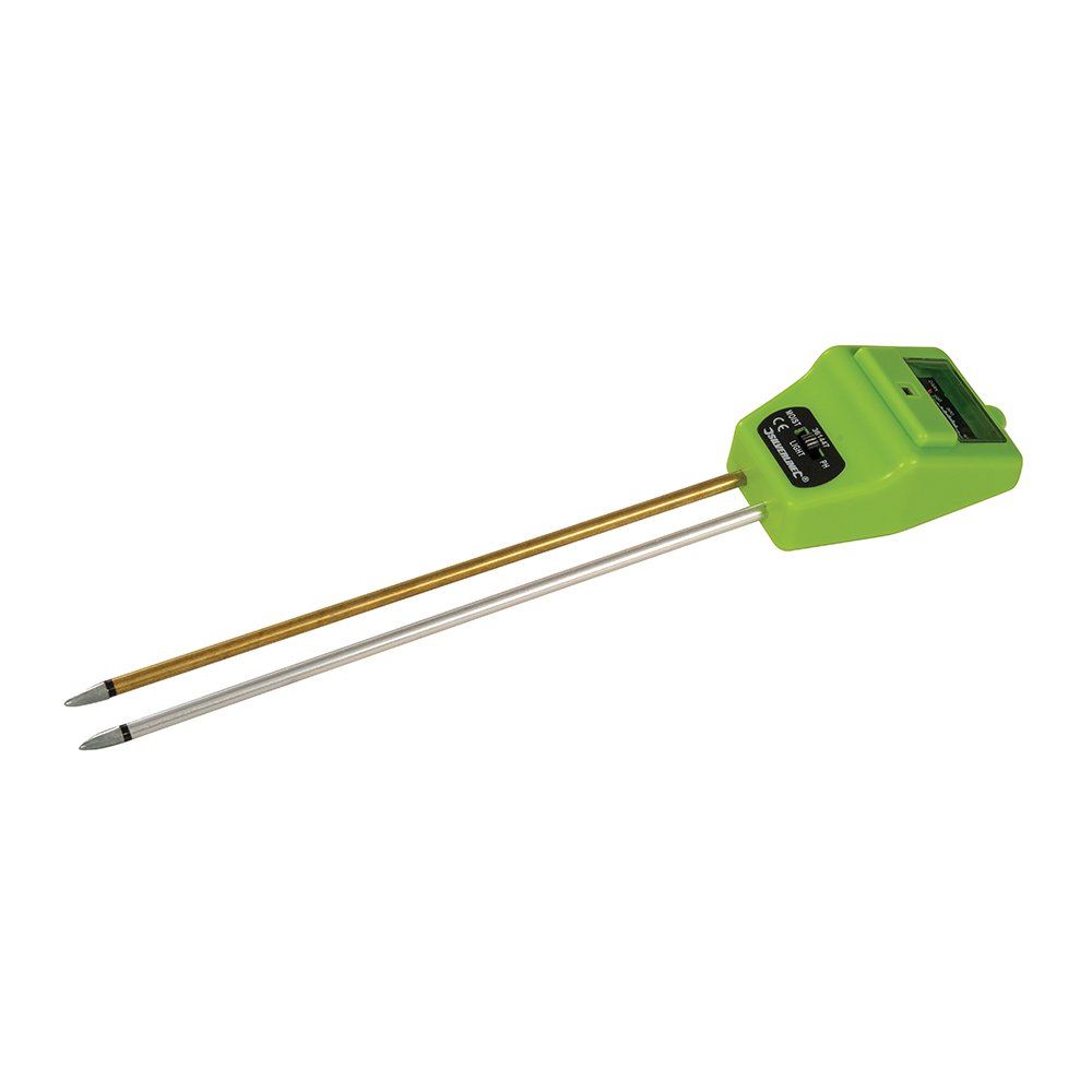 Silverline 361447 3-in-1 Soil Tester 210mm - pH, Moisture & Light Meter for Plants, Gardening & Farming | Perfect for Indoor/Outdoor Use