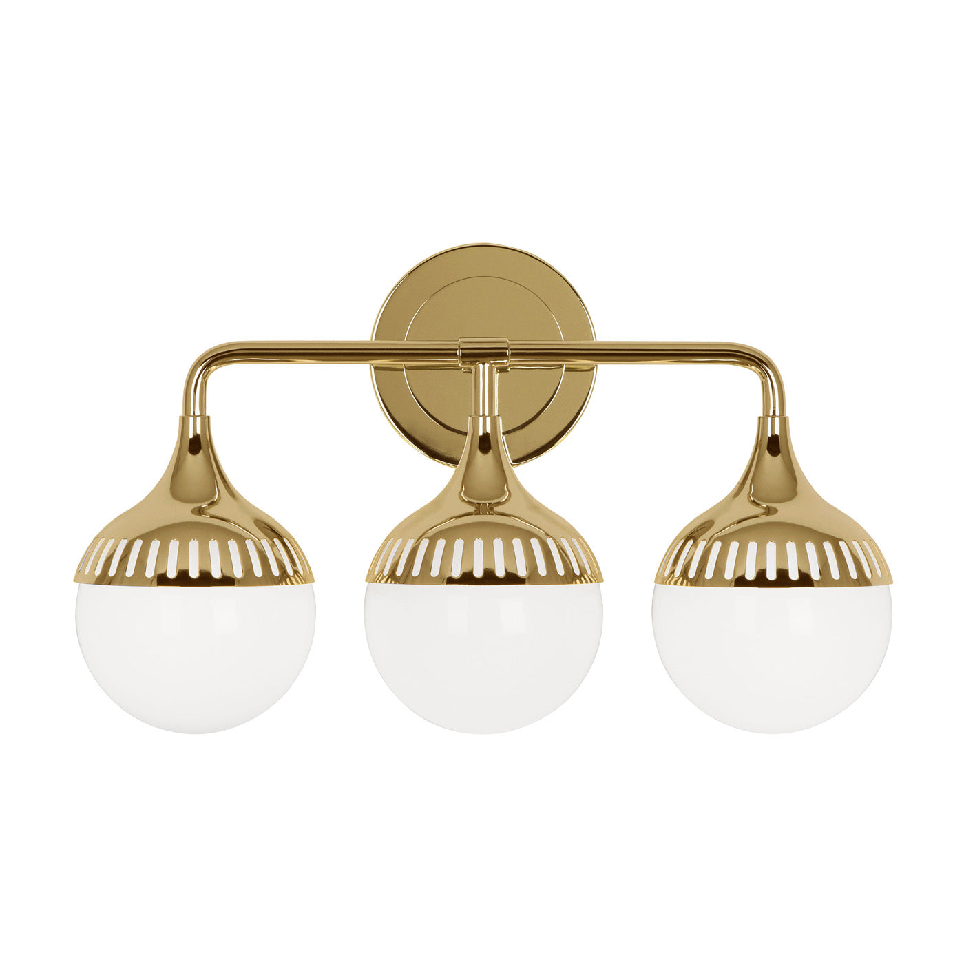 Rio Three Light Sconce Wall Fixture - Modern Gold Brass Finish for Bedroom, Living Room & Hallway Lighting | Dimmable LED Wall Sconce with Clear Glass Shades