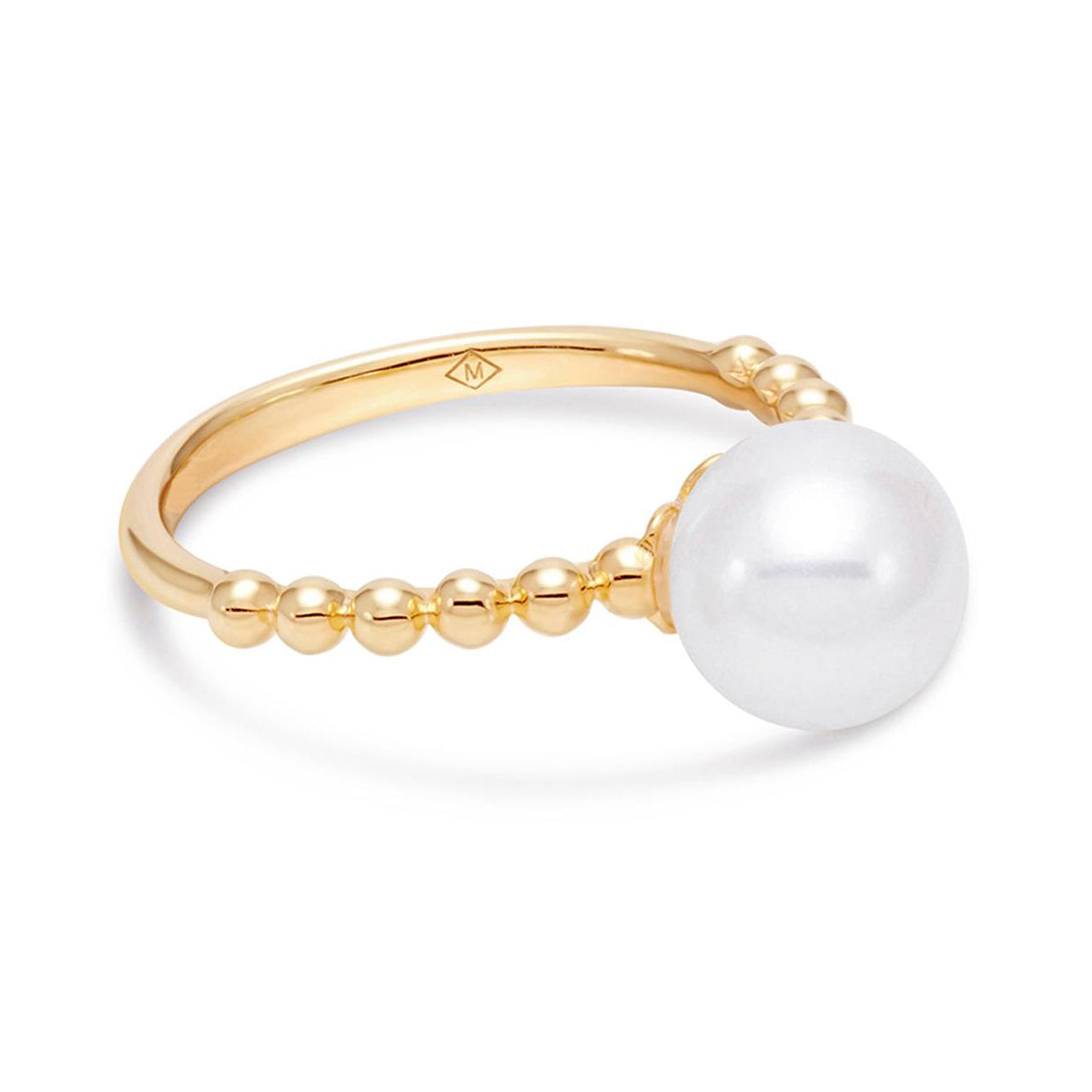 14K Yellow Gold Freshwater Pearl Ring for Women - Elegant Jewelry Gift for Wedding, Anniversary & Special Occasions