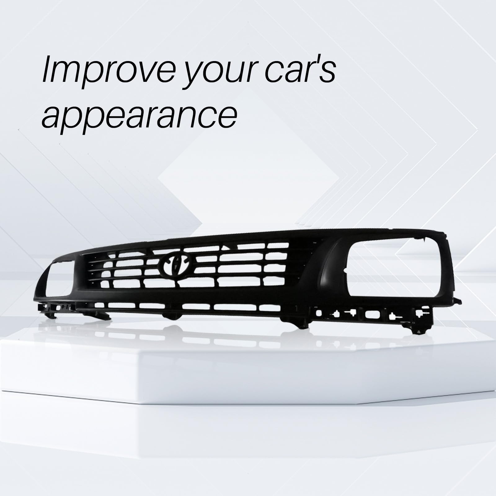 Perfit Liner Front Grille Grill - Gray Shell with Black Insert - Compatible with 1995-1996 Toyota Tacoma Pickup Truck (2WD) - Perfect for Off-Roading & Truck Customization - Fits Part Numbers TO1200194 & 5310035290