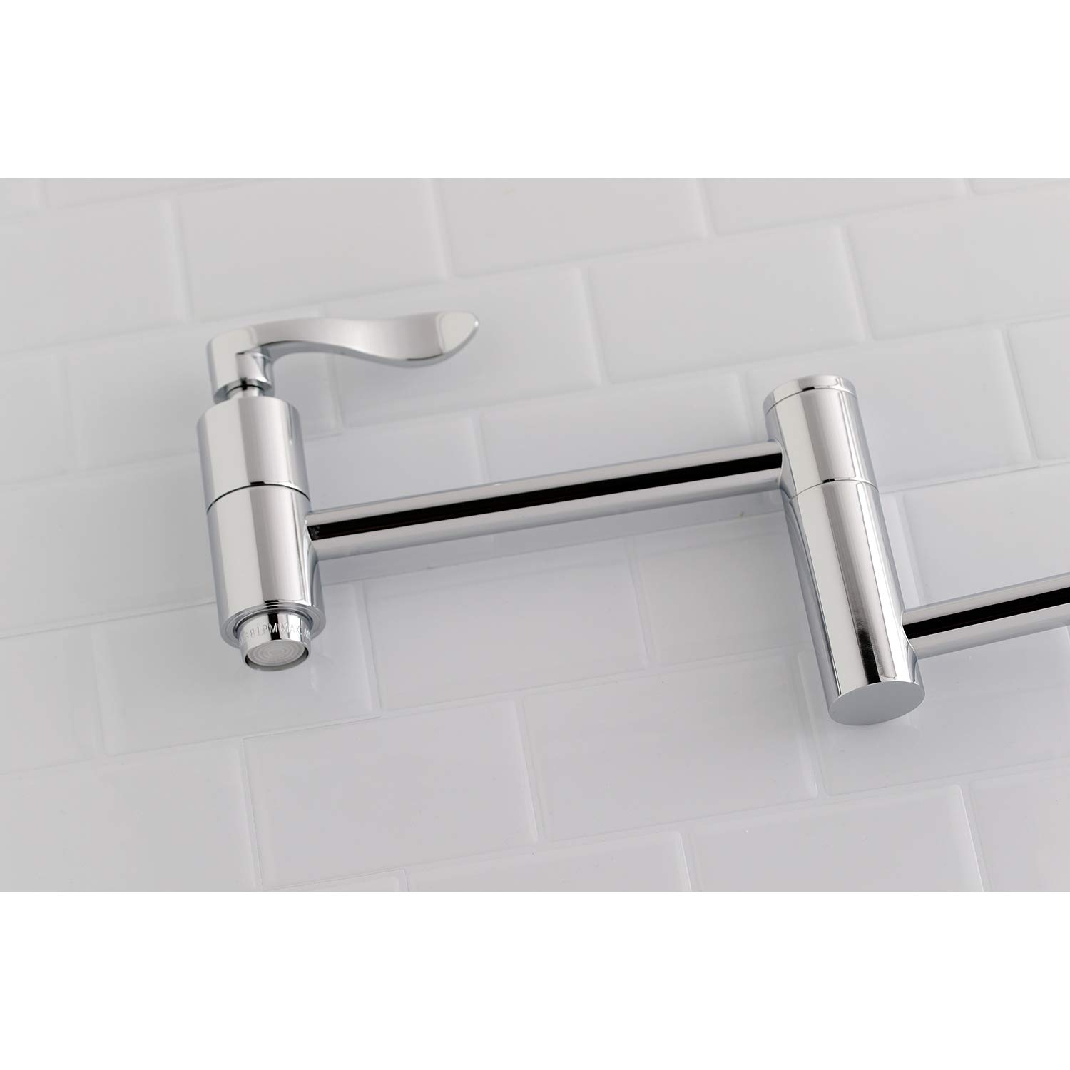 Kingston Brass KS8101DFL NuWave Pot Filler Faucet - 13 Inch Polished Chrome Kitchen Sink Faucet for Easy Pot Filling - Perfect for Cooking, Baking, and Large Batch Meal Prep
