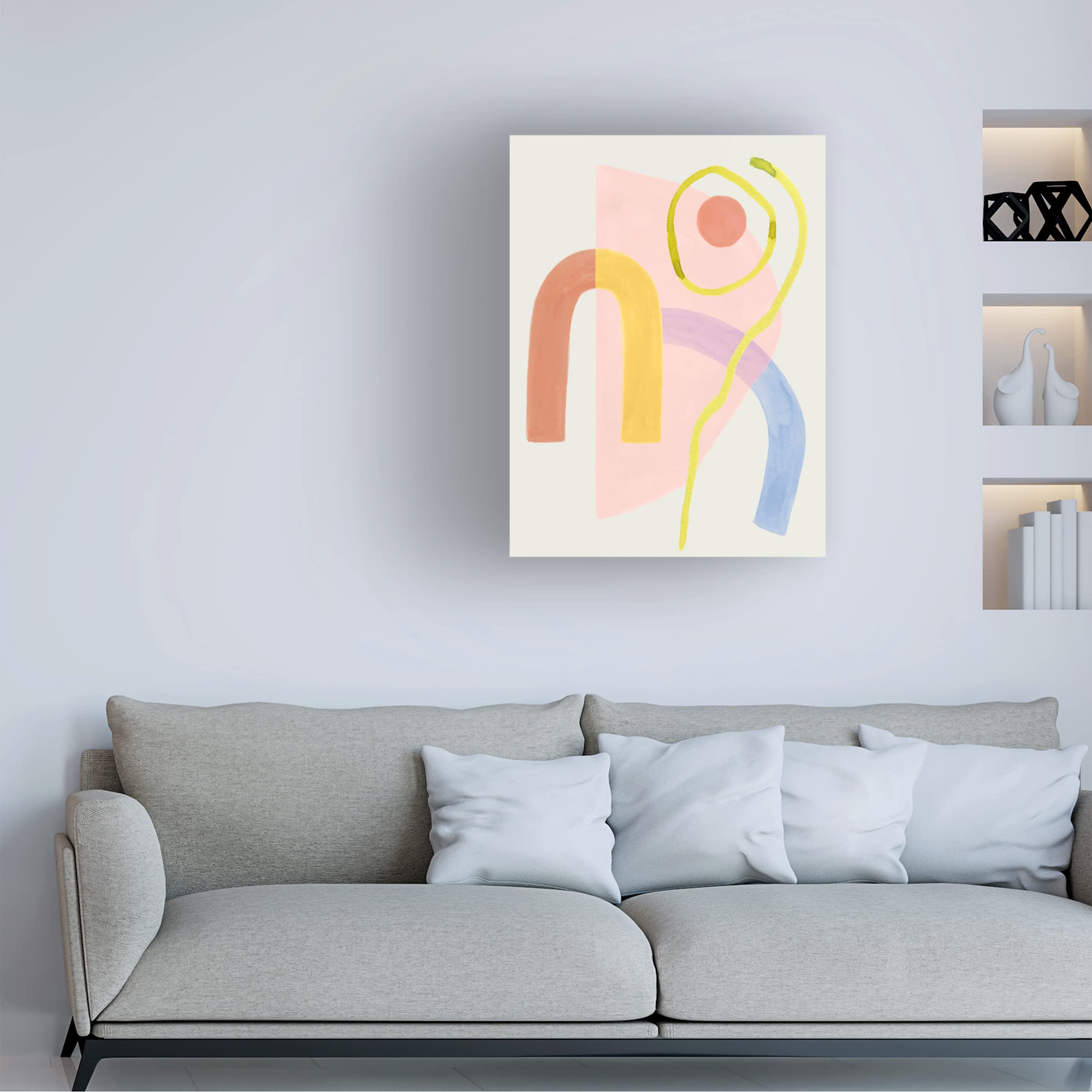 Grace Popp 'Mod Stitch II' Modern Abstract Canvas Wall Art - Handmade Textured Painting for Living Room, Bedroom & Office Decor