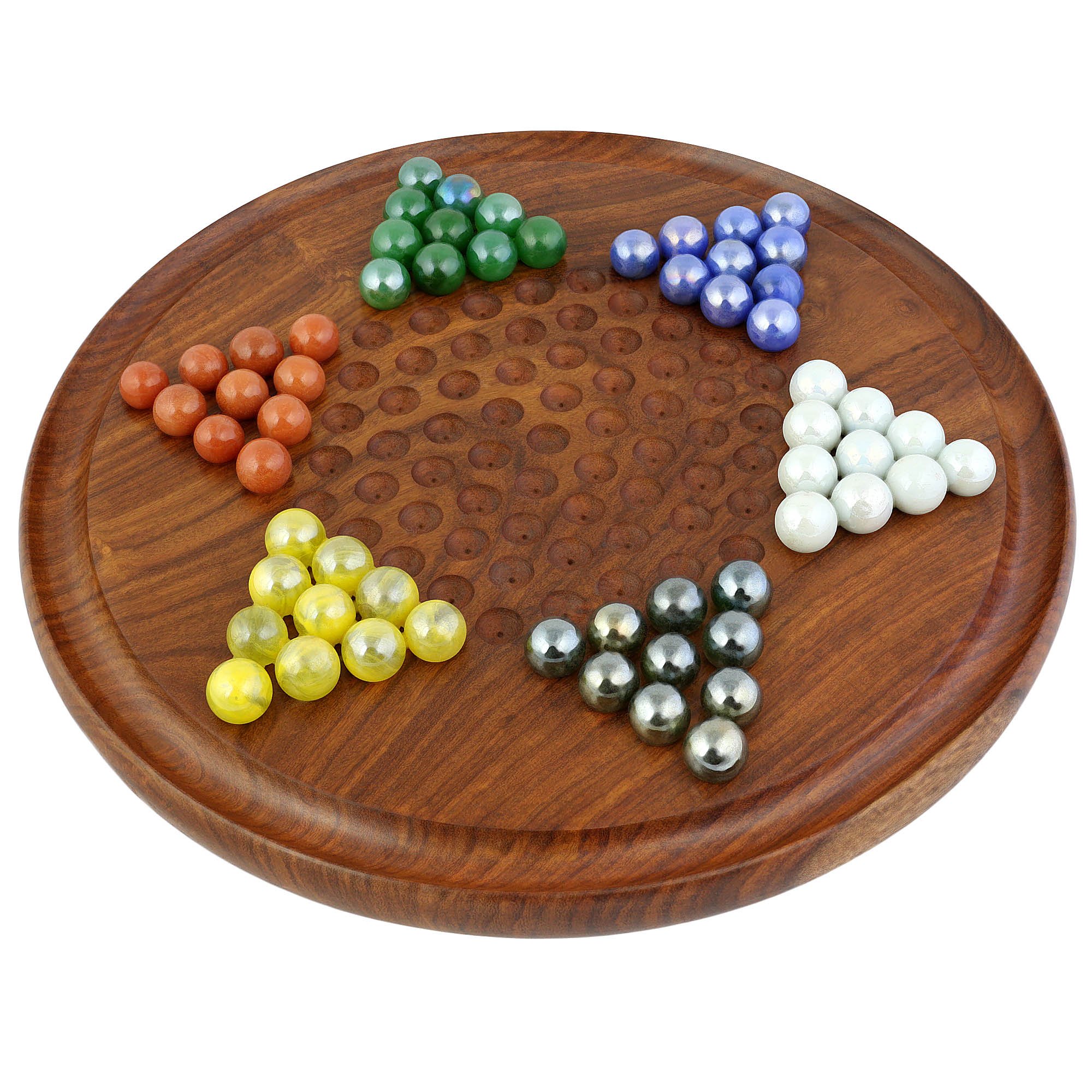 Handcrafted Wooden Chinese Checkers Game Set with Glass Marbles - Traditional Board Game for Kids & Adults - Perfect for Family Game Nights & Indoor Activities