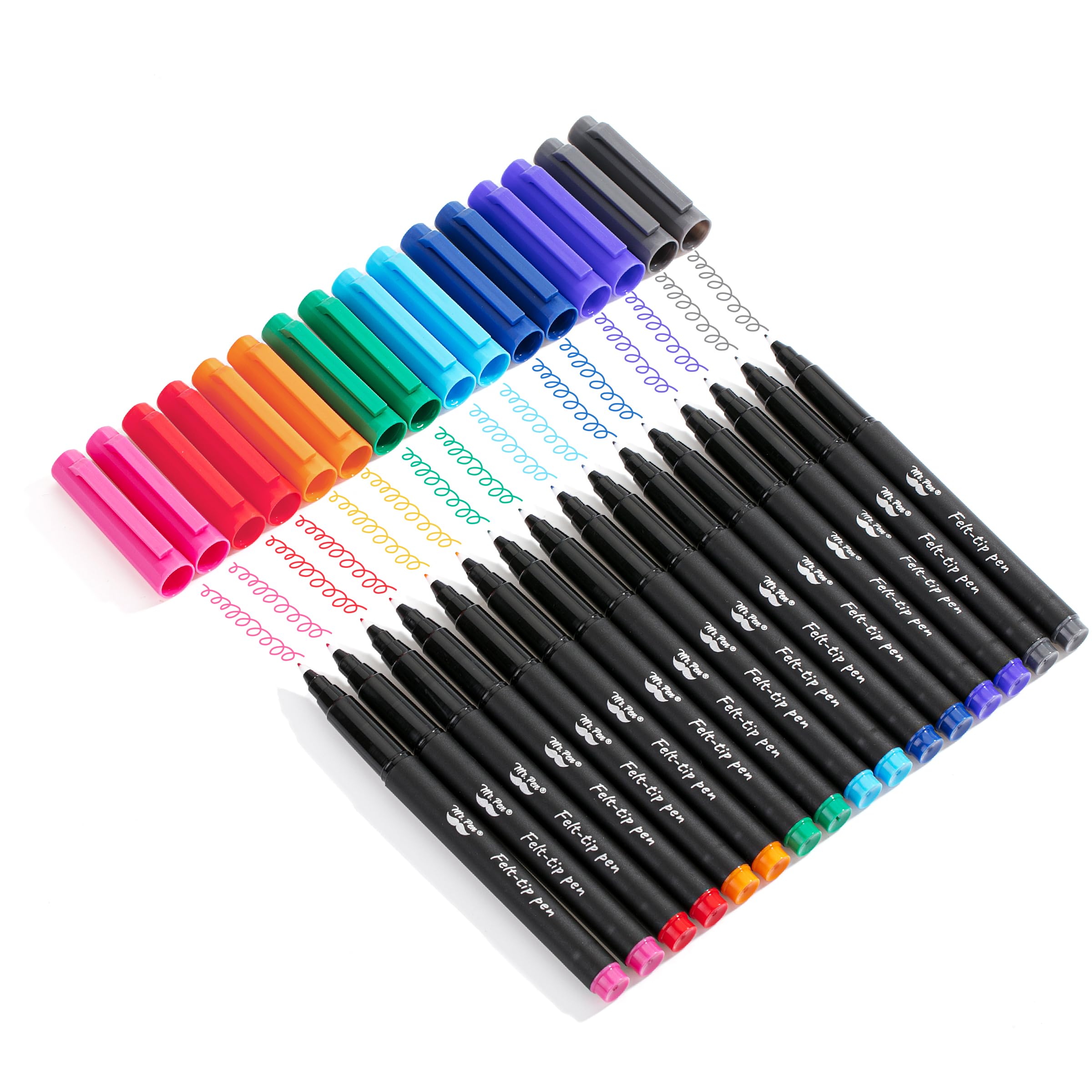 Mr. Pen- 16 Pack Felt Tip Pens, 0.7mm Fine Point Color Markers, No Smear Quick Dry Ink, Vibrant Colors for Journaling, Note Taking, Coloring & Art Projects