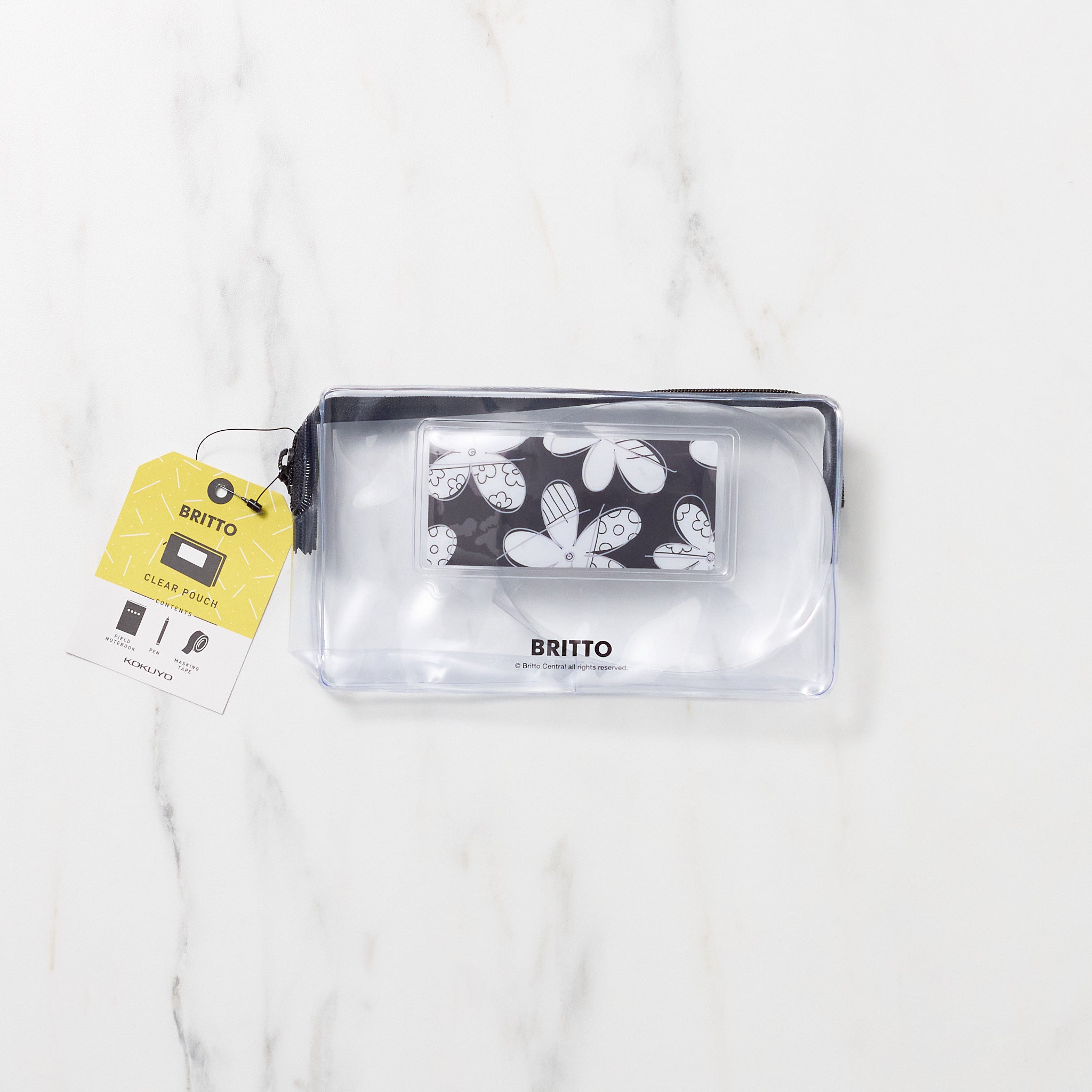Vintage BRITTO Clear Pouch by KOKUYO - Premium Recycled Plastic Document Organizer for Office, School & Travel