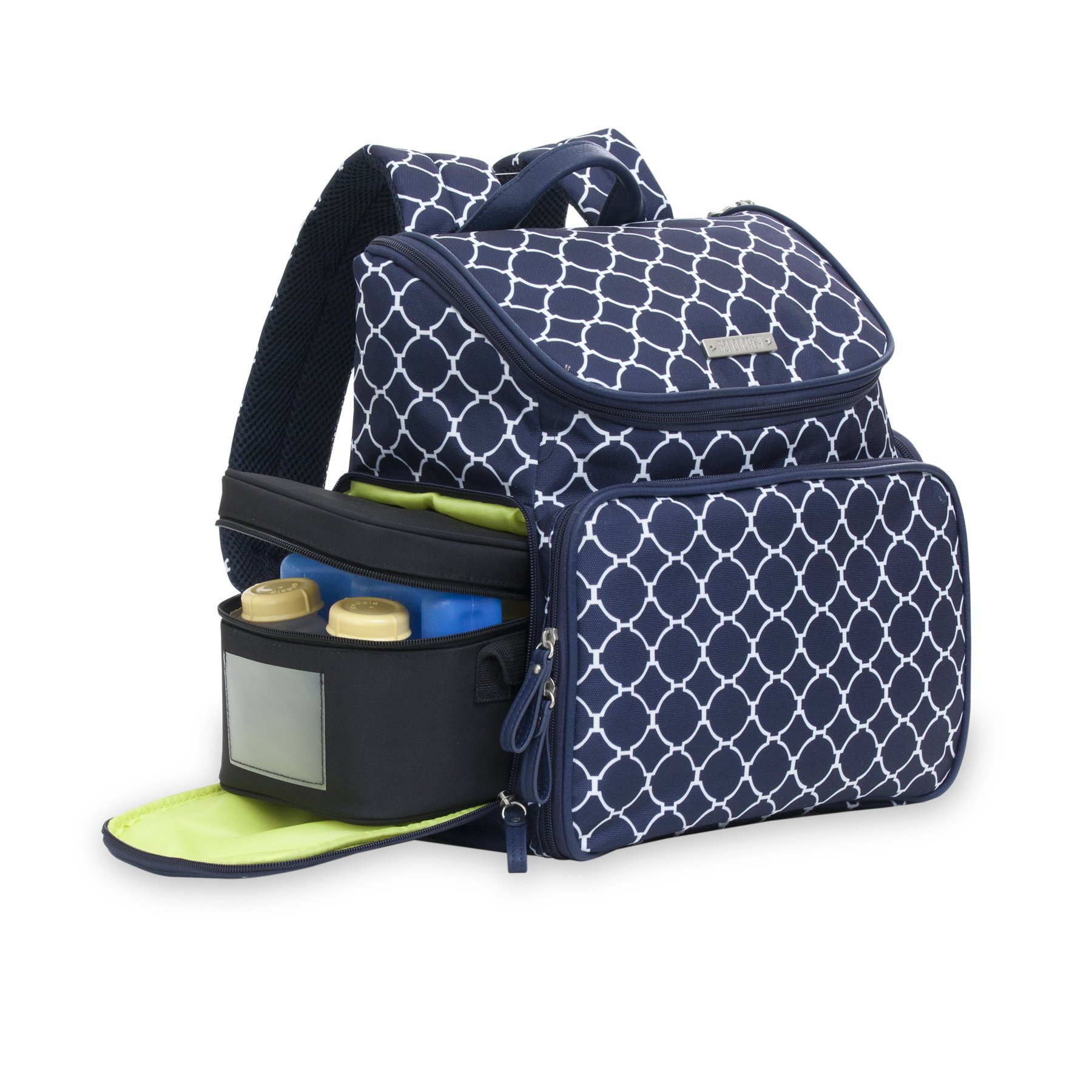 Bananafish Large Breast Pump Backpack for Travel - Insulated Cooler Pockets & Accessory Storage - Fits Medela, Spectra & Major Brands (Blue/White) - Perfect for Working Moms, Hospital Visits & On-the-Go Pumping