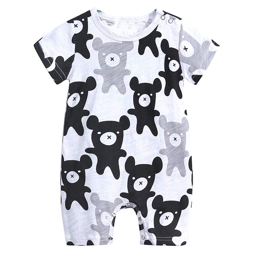 Organic Cotton Baby Romper - Cute Cartoon Print Jumpsuit for Toddler Boys & Girls | Soft Summer Outfit for Infants 0-24 Months | Perfect for Playtime, Daycare & Family Outings