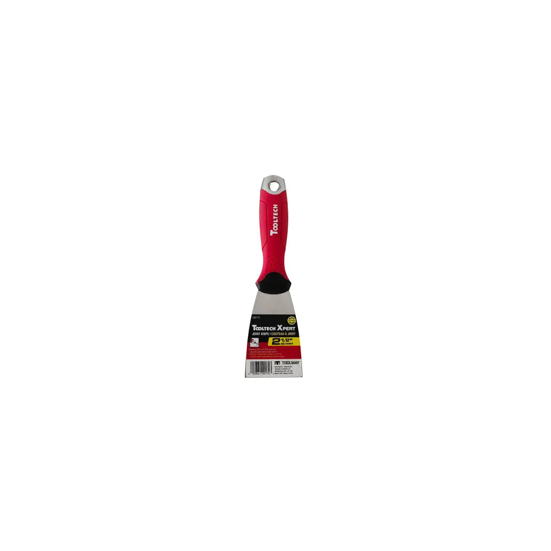 Stainless Steel Joint Knife with Soft Grip Handle & Hammer End - 2.5in (60mm) - Perfect for Drywall Repair, Spackling, and DIY Home Improvement Projects