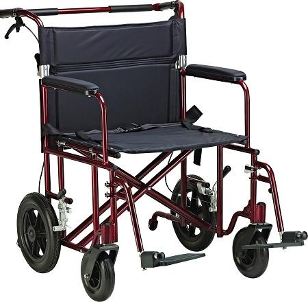 Heavy Duty Bariatric Transport Chair for Adults - 500 lbs Weight Capacity - Foldable Wheelchair for Travel & Outdoor Use