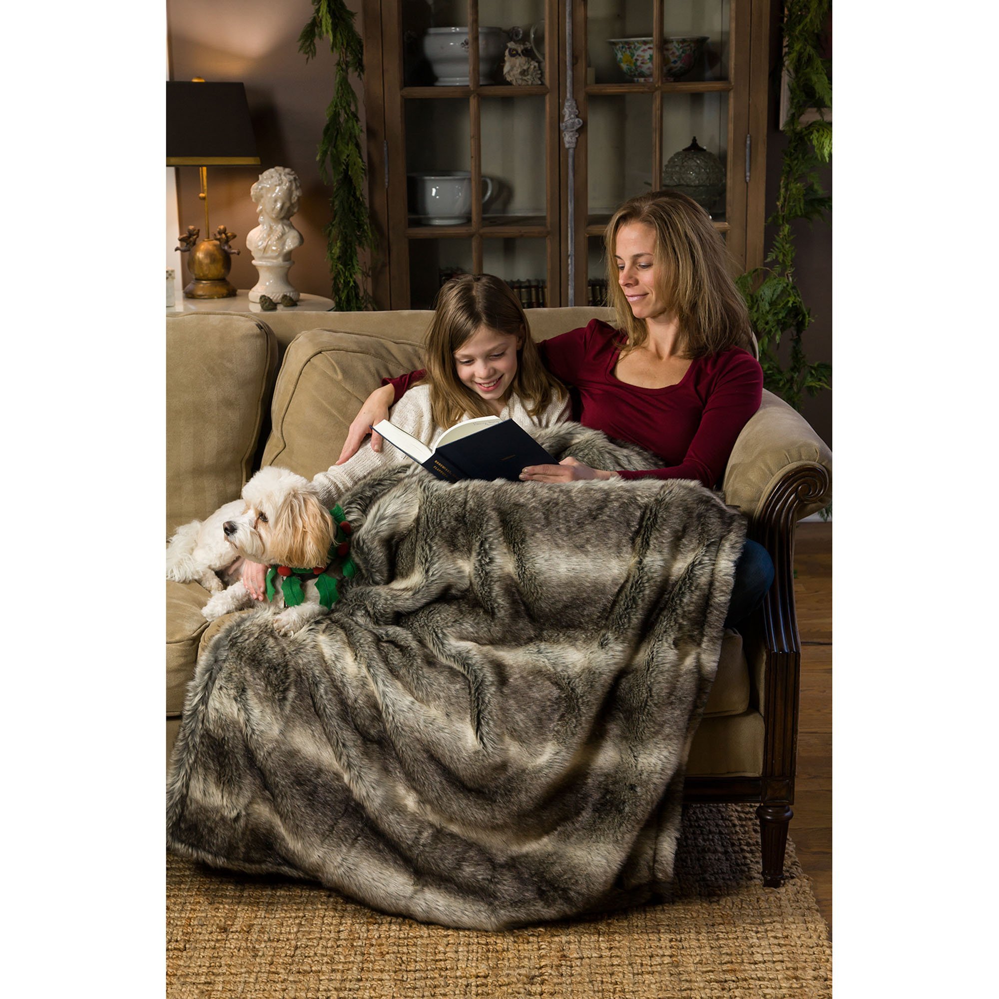 Trillium Worldwide Faux Fur Heated Throw Blanket - 58
