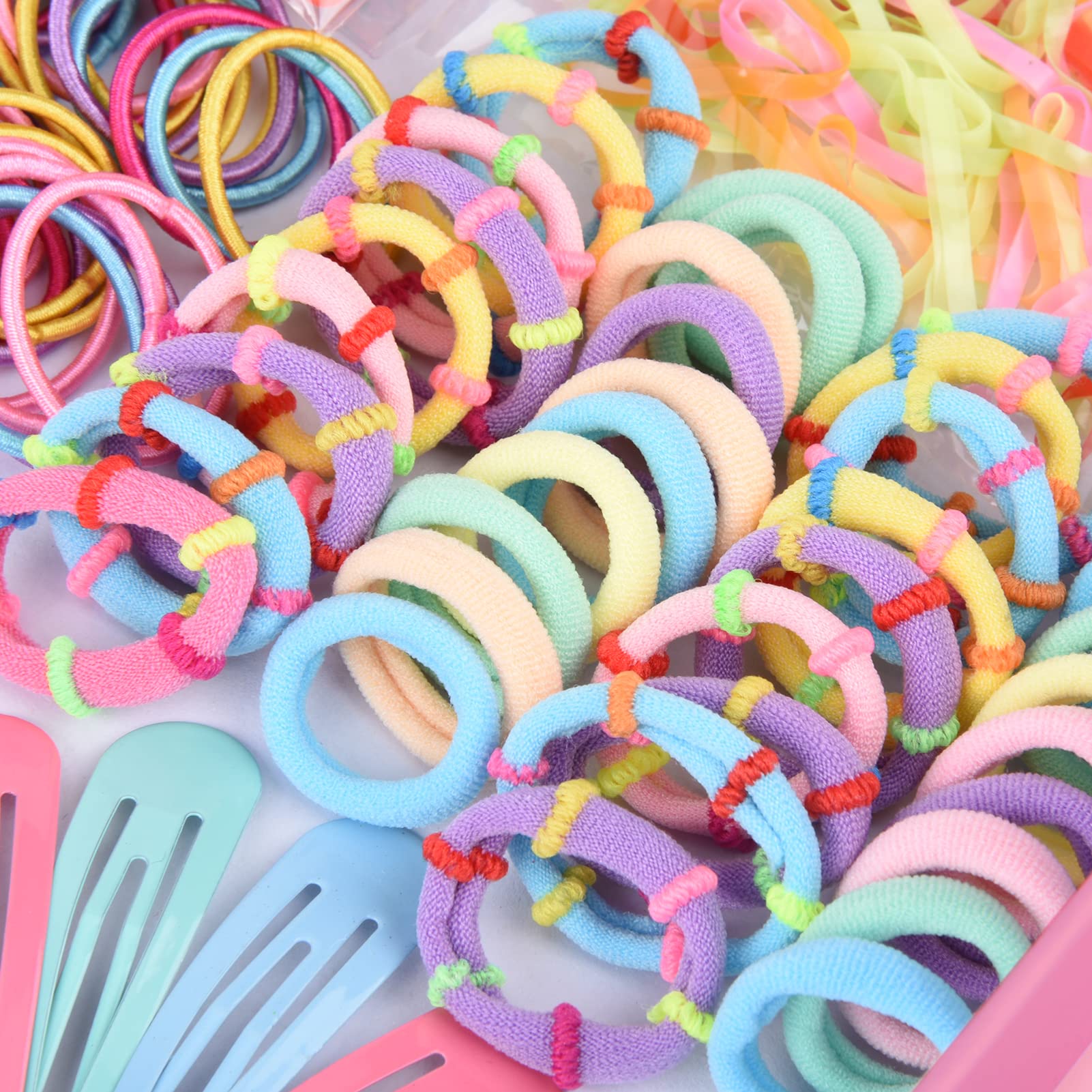FRIUSATE 880-Piece Girls Hair Accessories Set - Floral Hair Clips, Elastic Hair Ties & Rubber Bands for Toddlers & Kids - Perfect for School, Parties & Daily Styling