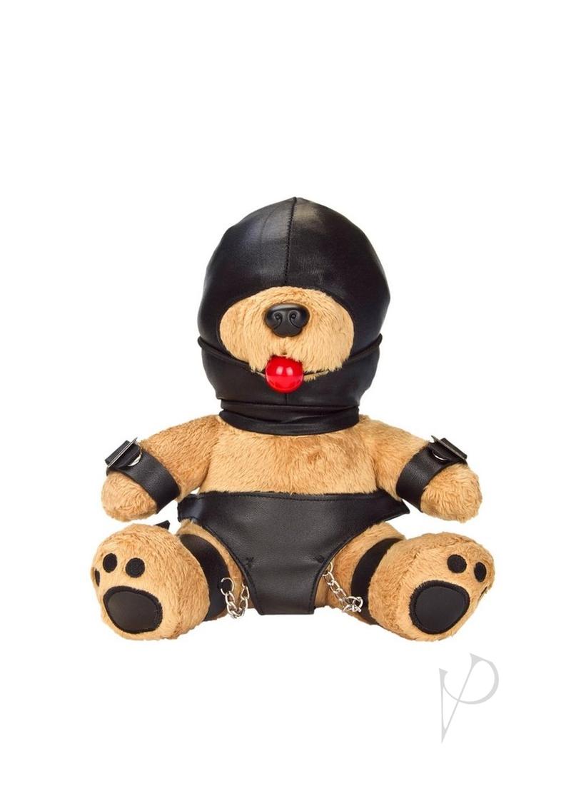 Bondage Bearz Gary Gag Ball Stuffed Animal - Brown/Black Plush Toy for BDSM Play, Adult Roleplay, and Fetish Parties