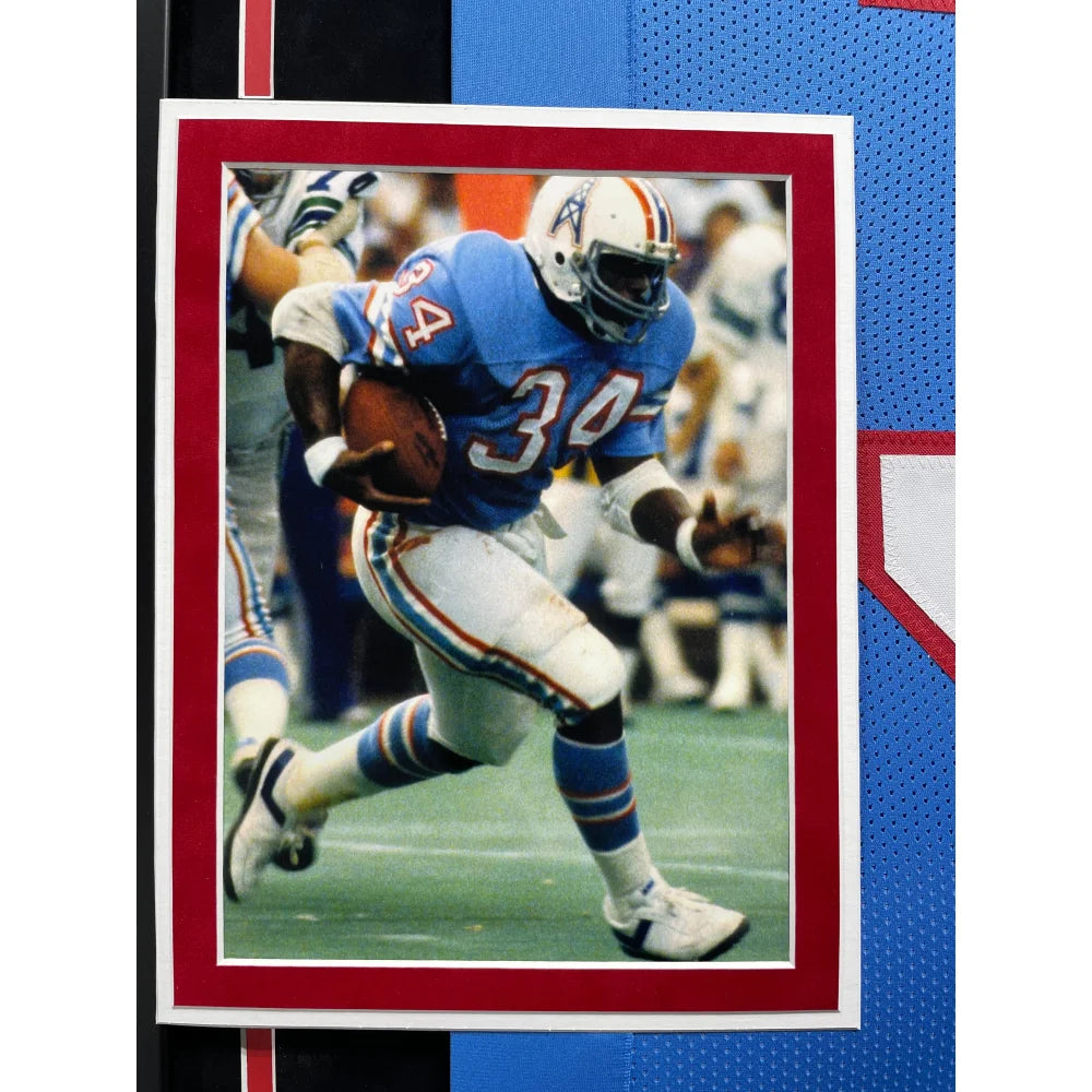 Earl Campbell Autographed Houston Oilers Jersey - Framed BAS Certified Signed NFL Memorabilia - Perfect for Sports Collectors, Man Cave Decor & Football Fan Gifts
