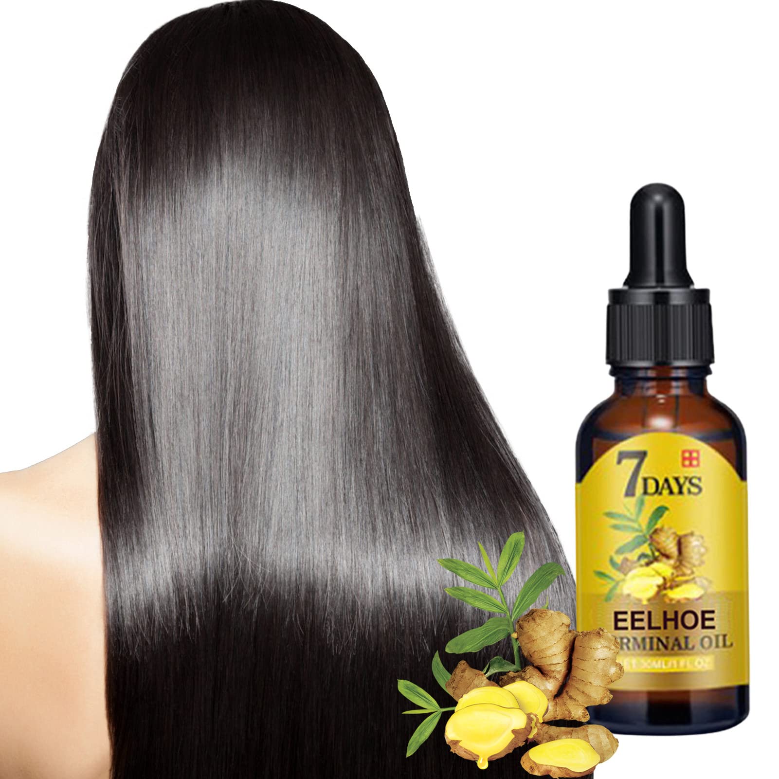 Natural Ginger Hair Growth Serum for Men & Women - Stimulates Hair Follicles & Thickens Hair | Perfect for Thinning Hair & Scalp Care