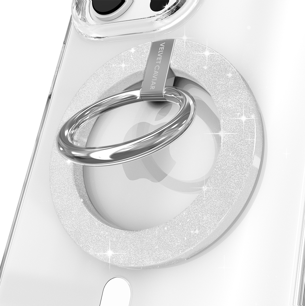 Stardust Glitter MagSafe Grip Ring - Magnetic Phone Holder for iPhone 14/13/12 - Non-Slip Finger Loop Stand - Perfect for Driving, Gym & Hands-Free Selfies