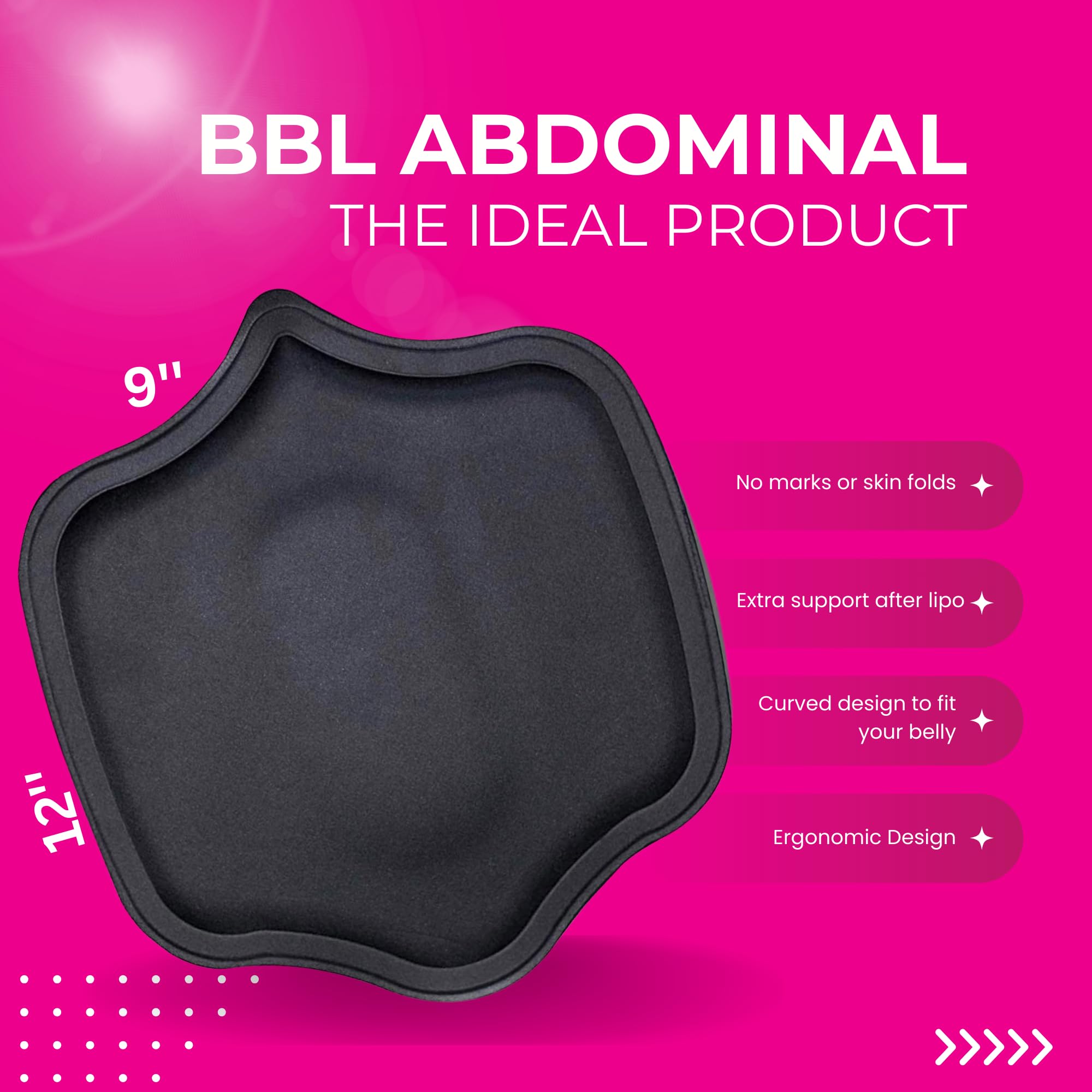 Post Surgery BBL Pillow with Lipo Foam Board - Soft Butt Cushion for Long Sitting Comfort - Recovery Pillow After Liposuction & BBL Surgery - Ideal for Home, Office & Travel Use