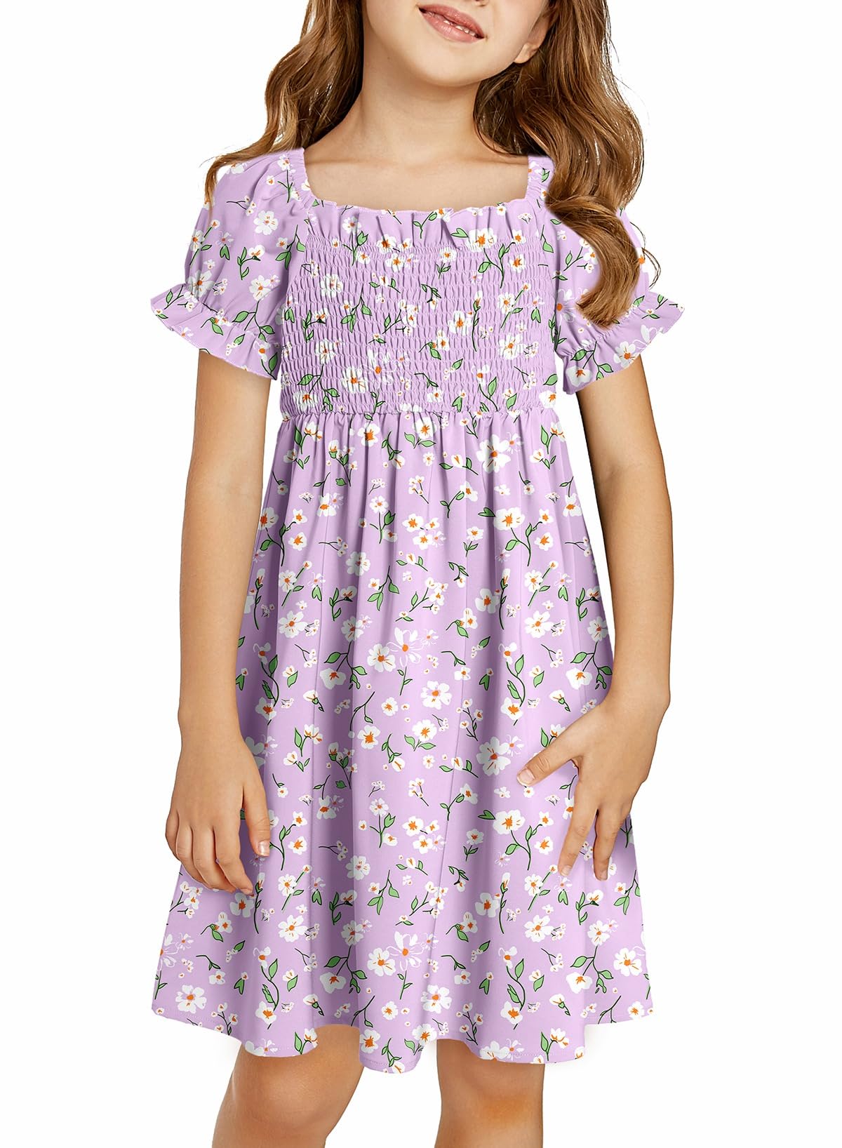 Blibean Girls Summer Floral Boho Dress for Tweens - Sizes 4-13 Years | Casual Outfit for Beach, Party & Outdoor Activities
