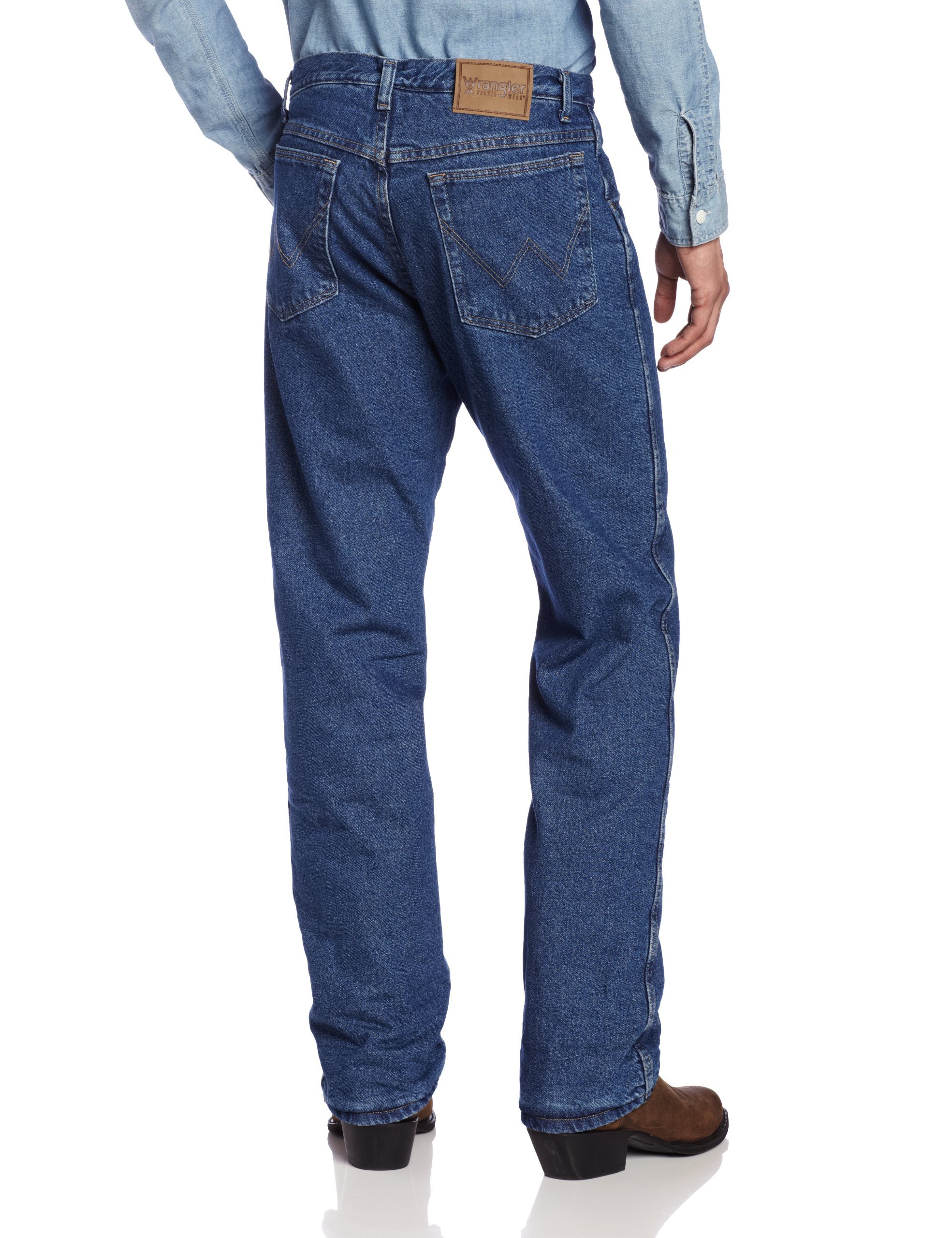 Wrangler Rugged Wear Men's Thermal Lined Woodland Camo Jeans - Warm Winter Work Pants for Hunting, Hiking & Outdoor Activities
