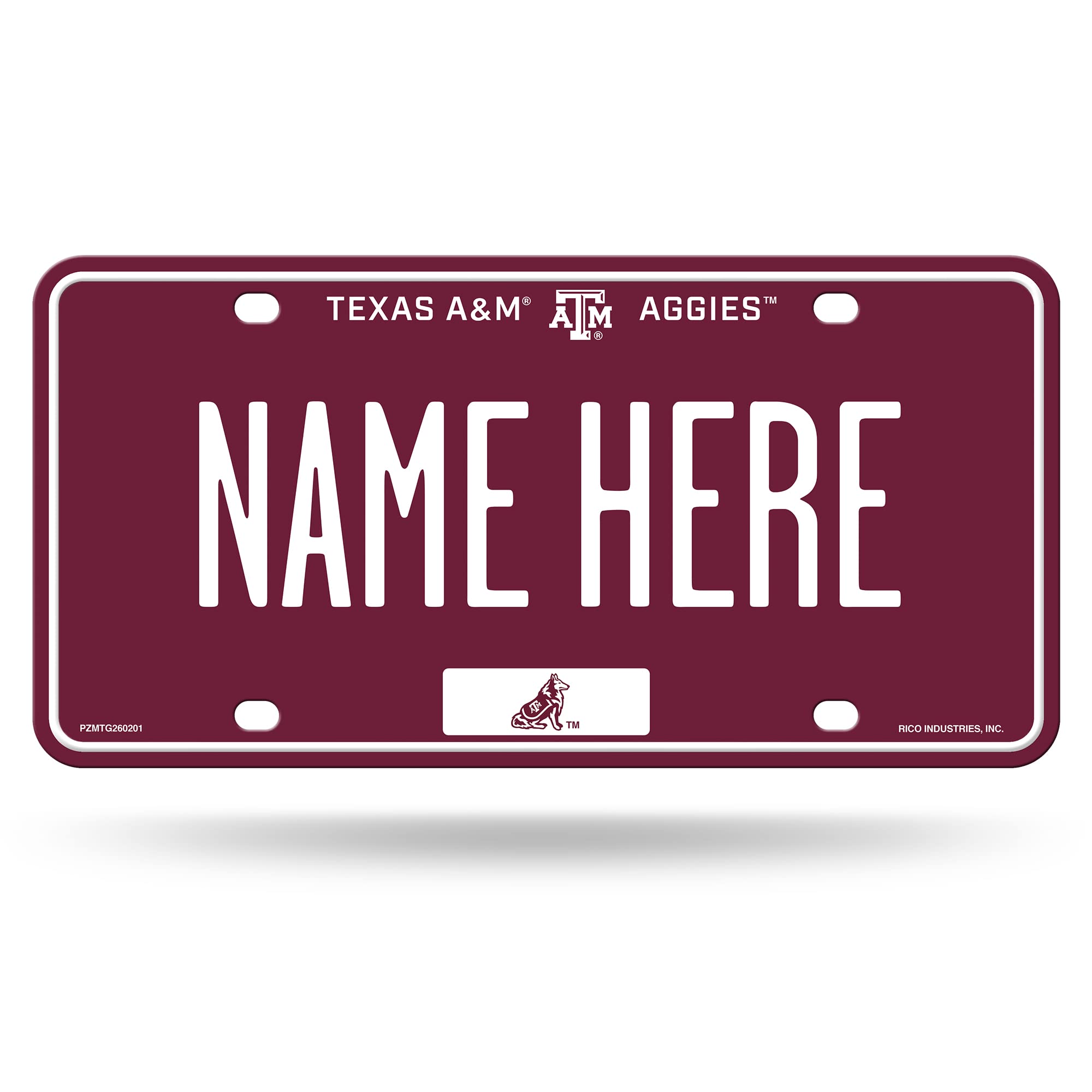 Rico Industries NCAA Teams Personalized Metal Auto License Plate Tag 8.5 x 11 Inches - Custom Car Truck SUV Accessory - Perfect Gift for College Sports Fans, Men & Women - Great for Tailgating, Game Day Decor & Vehicle Customization