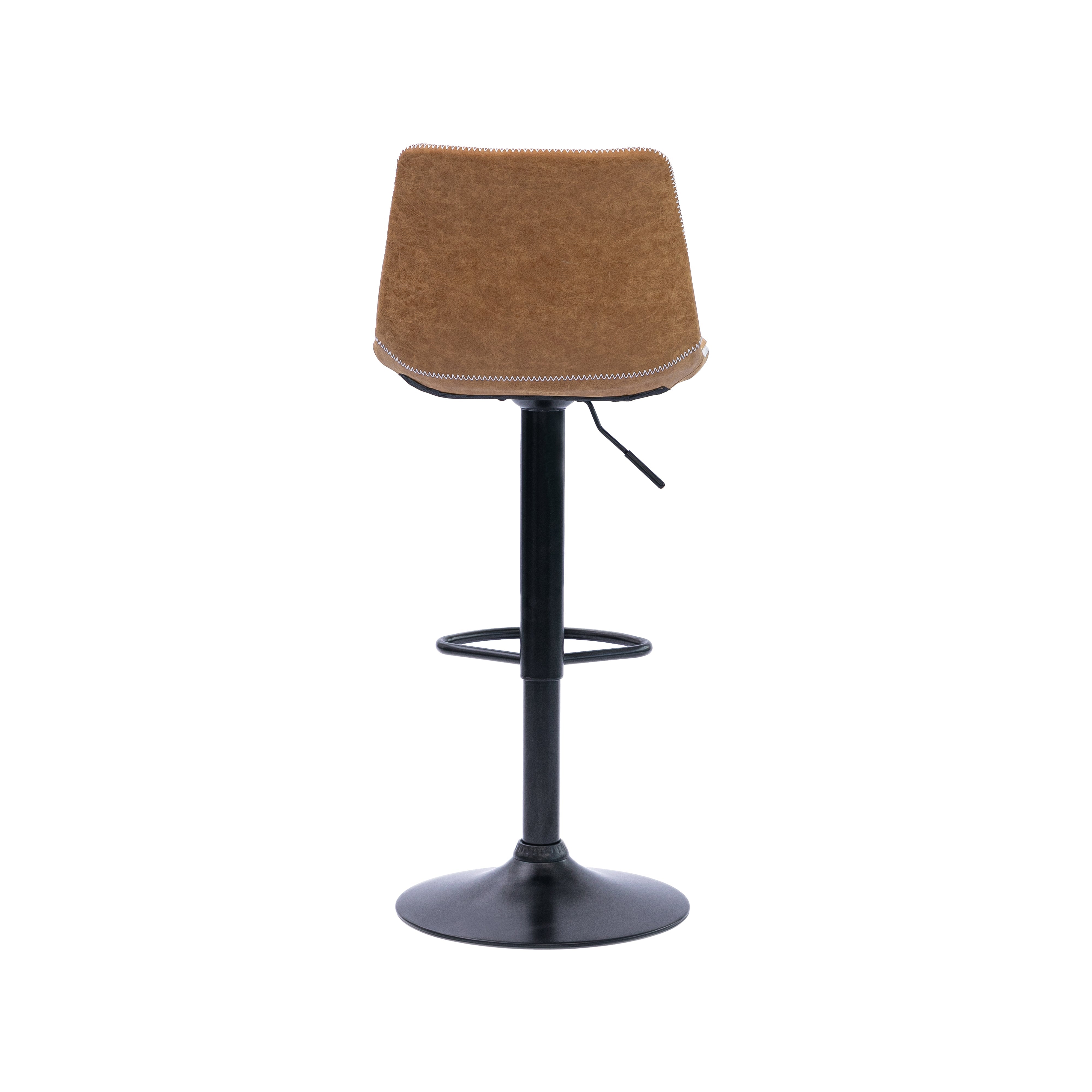Urban Style Gary Bar Stools - Set of 2 Adjustable Height Black Metal Barstools with Tan PU Cushioned Seats | Perfect for Kitchen Islands, Home Bars & Breakfast Nooks