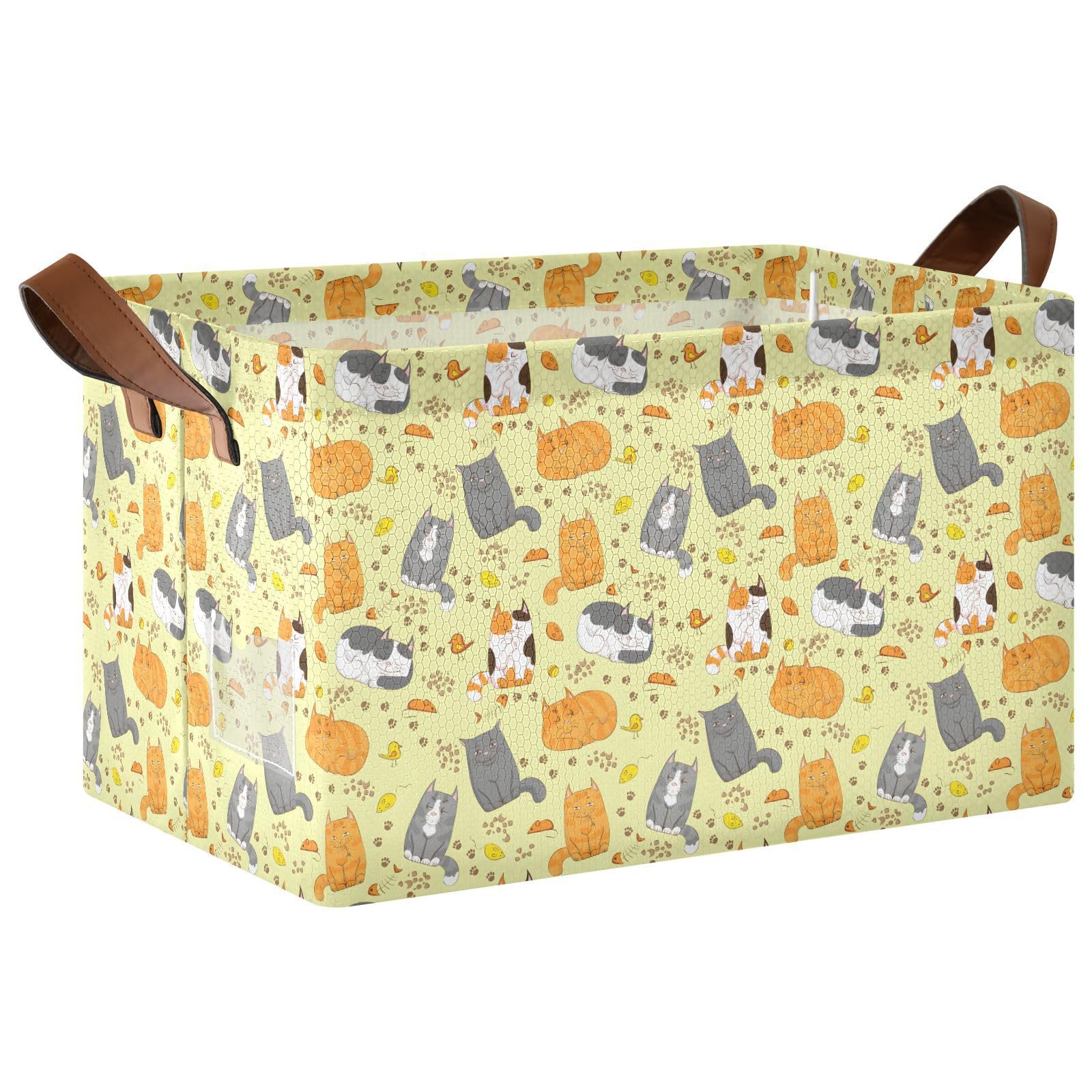 Versatile Toy Storage Bin for Dogs & Cats - Yellow Organizer for Playrooms