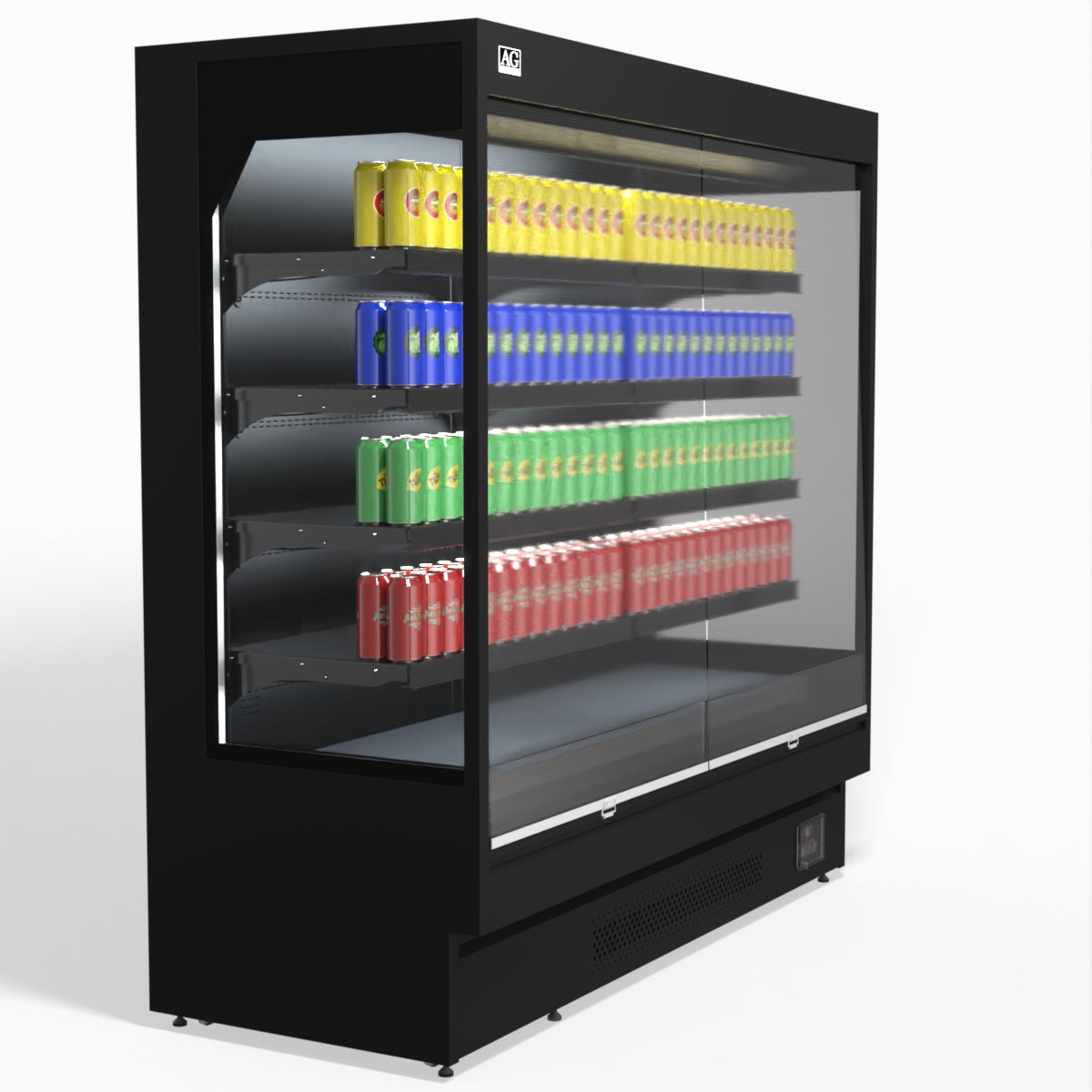 AG 1940mm Supermarket Open Multi Deck Showcase Refrigerator - Commercial Display Fridge for Grocery Stores, Convenience Shops & Supermarkets - Perfect for Chilled Food, Beverages & Dairy Products