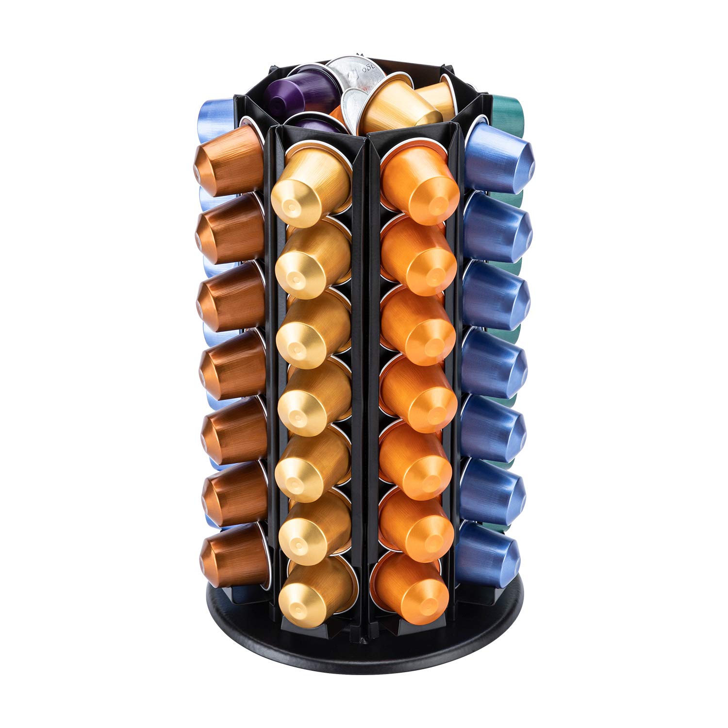 Original Nespresso Pod Holder with Carousel - Holds 80+ Coffee Capsules | Compact Espresso Pod Storage Organizer for Kitchen Countertop & Office Use