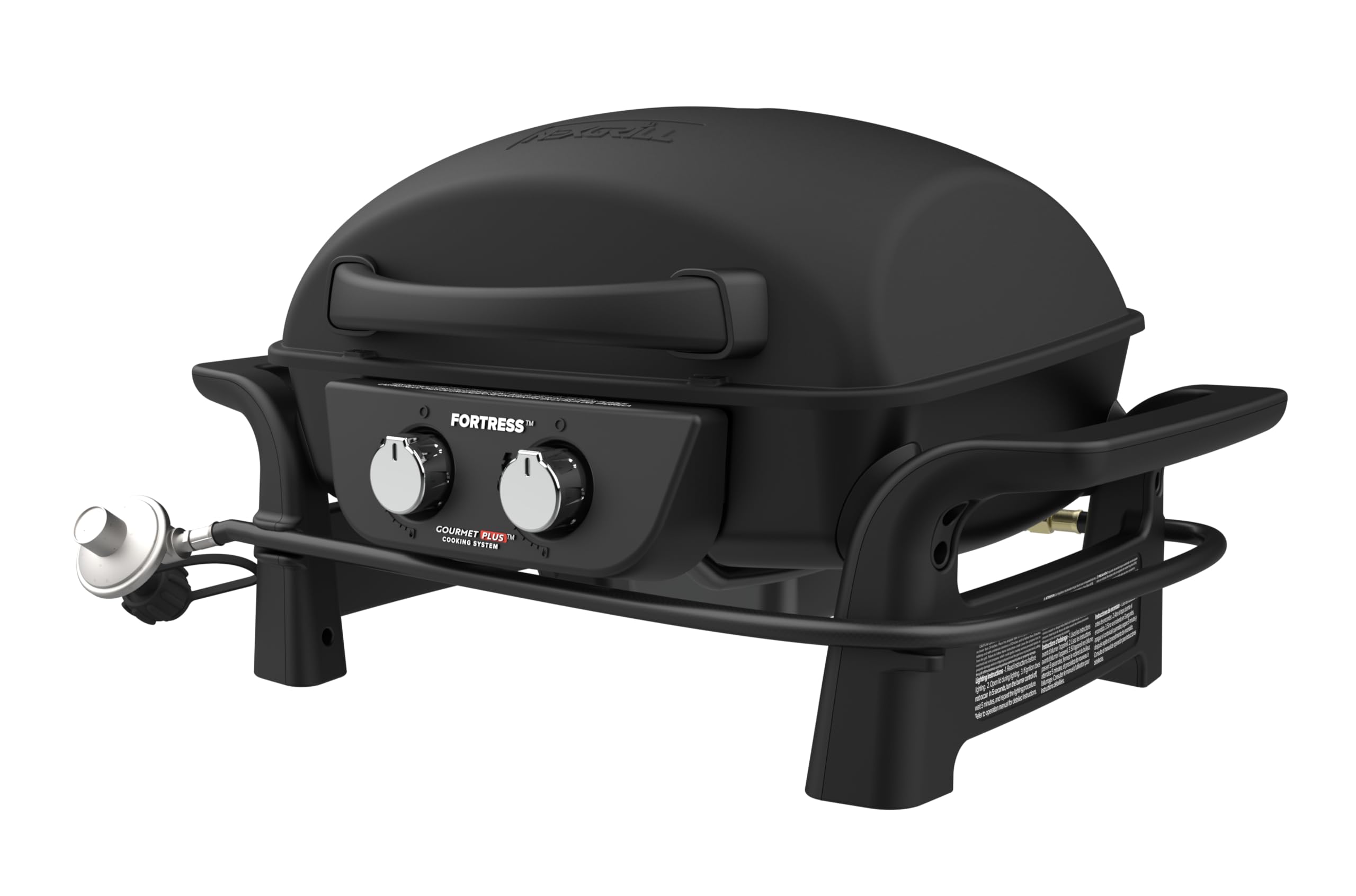 Nexgrill Fortess 2-Burner Portable Gas Grill & Griddle Combo - 263 SQ In Cooking Space, 13,500 BTU, Easy Lift Handles - 2-in-1 Tabletop Grill for Camping, Backyard BBQ, Tailgating, and Outdoor Cooking (Model 820-02005)