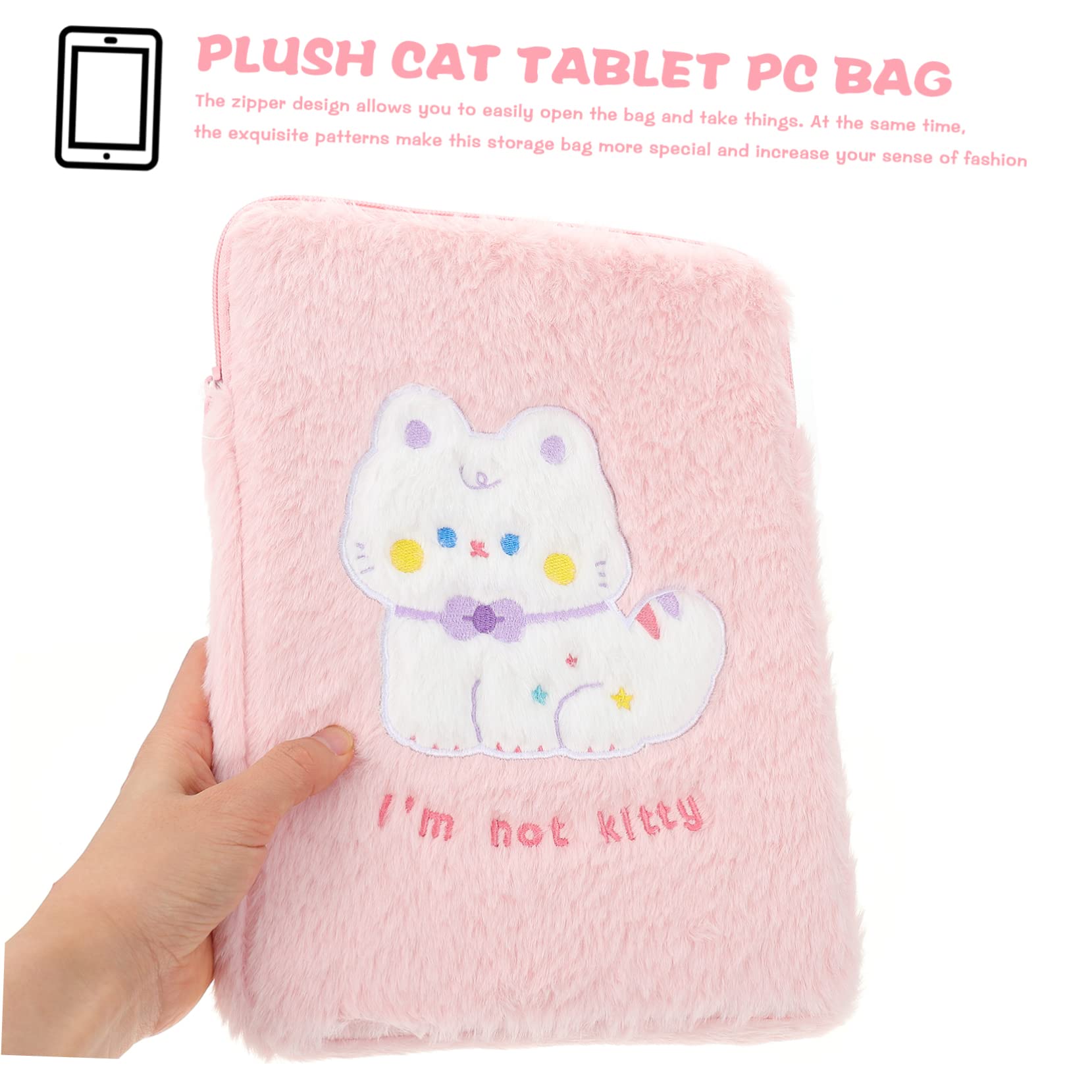 FELTECH Girl's Plush Tablet Bag with Storage Pocket - Perfect for School & Travel