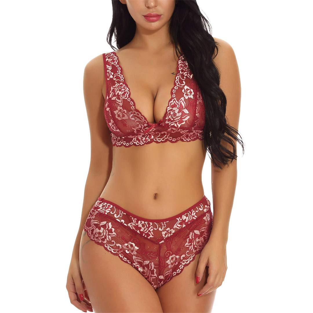 Sexy Lace Lingerie Set for Women - Push Up Bra & Briefs - Seamless Comfort Underwear - Perfect for Date Night & Special Occasions