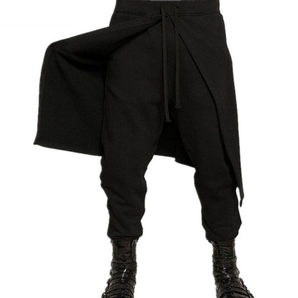 SOURBAN Gothic Punk Style Men's Loose Black Long Pants - Trendy Streetwear for Concerts, Halloween & Alternative Fashion