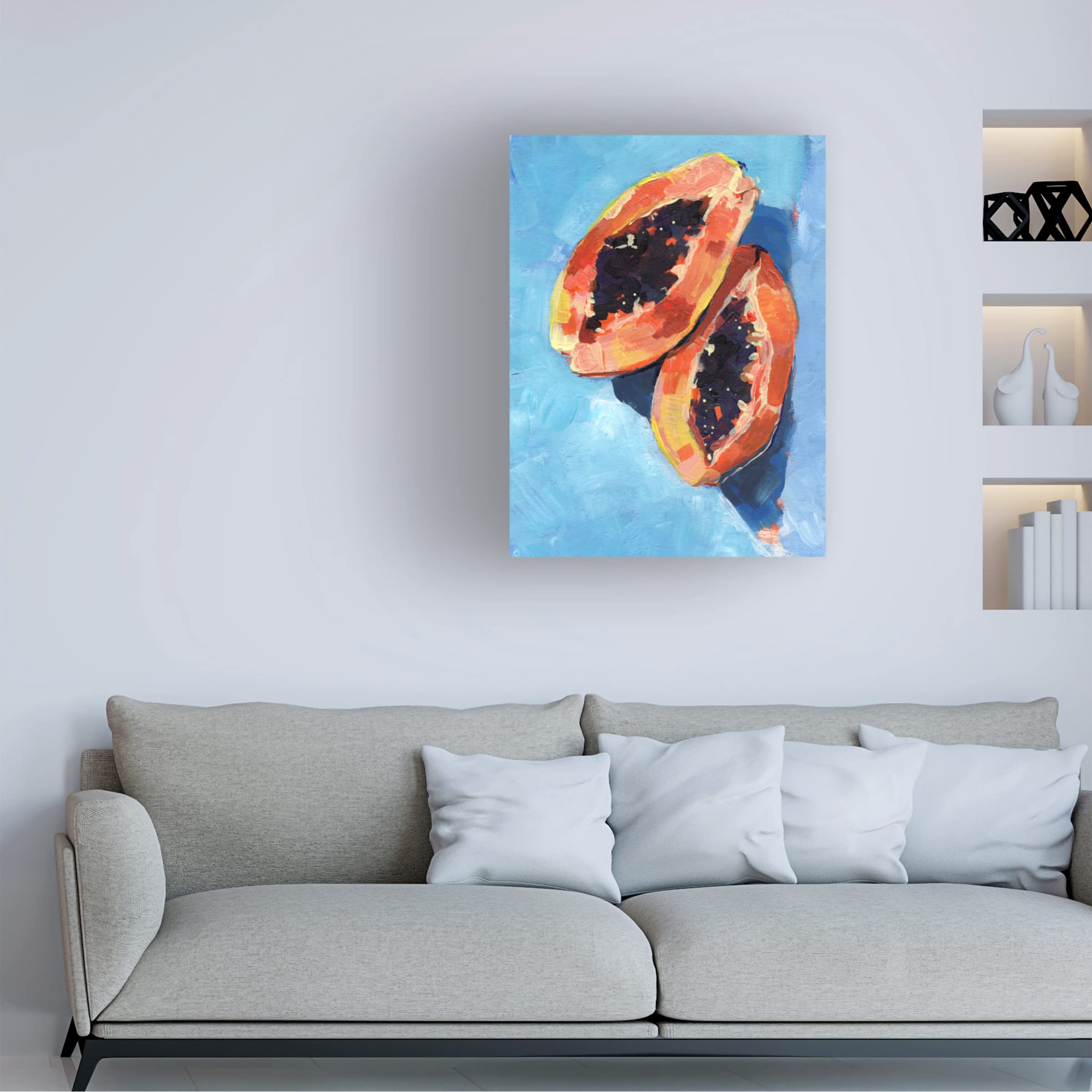 Jennifer Paxton Parker 'Bold Papaya I' Canvas Wall Art Print - Modern Tropical Home Decor for Living Room, Bedroom & Office