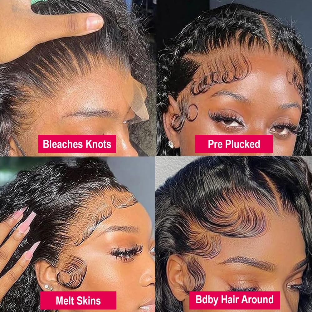 13x6 Body Wave Lace Front Human Hair Wigs - Pre Plucked Glueless Brazilian Virgin Hair Wig with HD Lace for Women (34 Inch) - Perfect for Daily Wear, Parties & Special Occasions