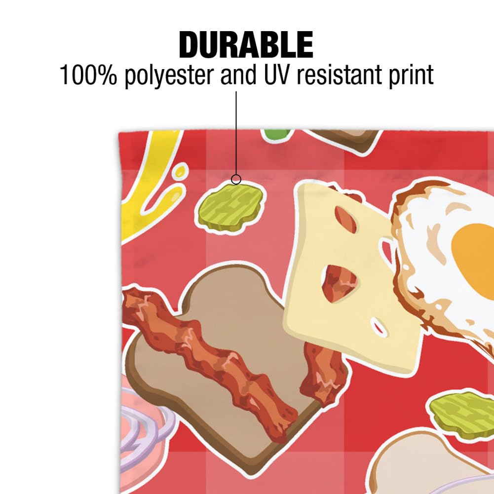 GRAPHICS & MORE Messy Sandwich Pattern Garden Flag - Bread, Cheese, Bacon, Lettuce & Egg Design - Perfect for Outdoor Decor, BBQ Parties & Backyard Fun