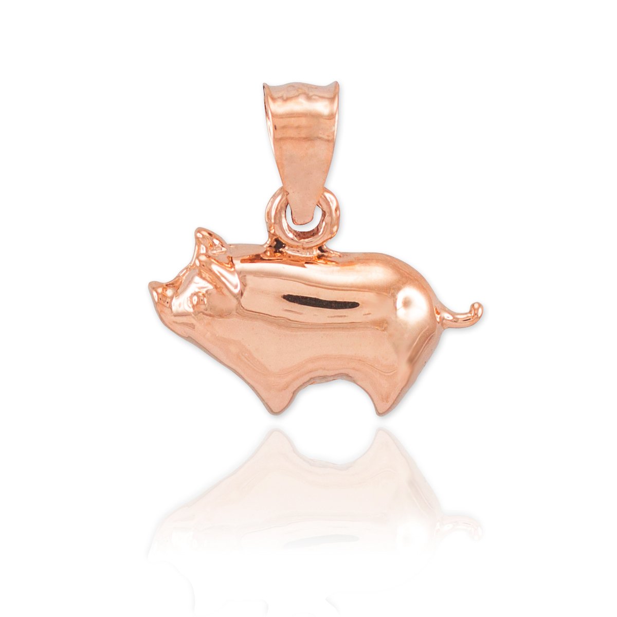 14K Rose Gold Pig Charm Pendant Necklace - Elegant Animal Jewelry for Women, Perfect for Birthday Gifts, Valentine's Day & Everyday Wear