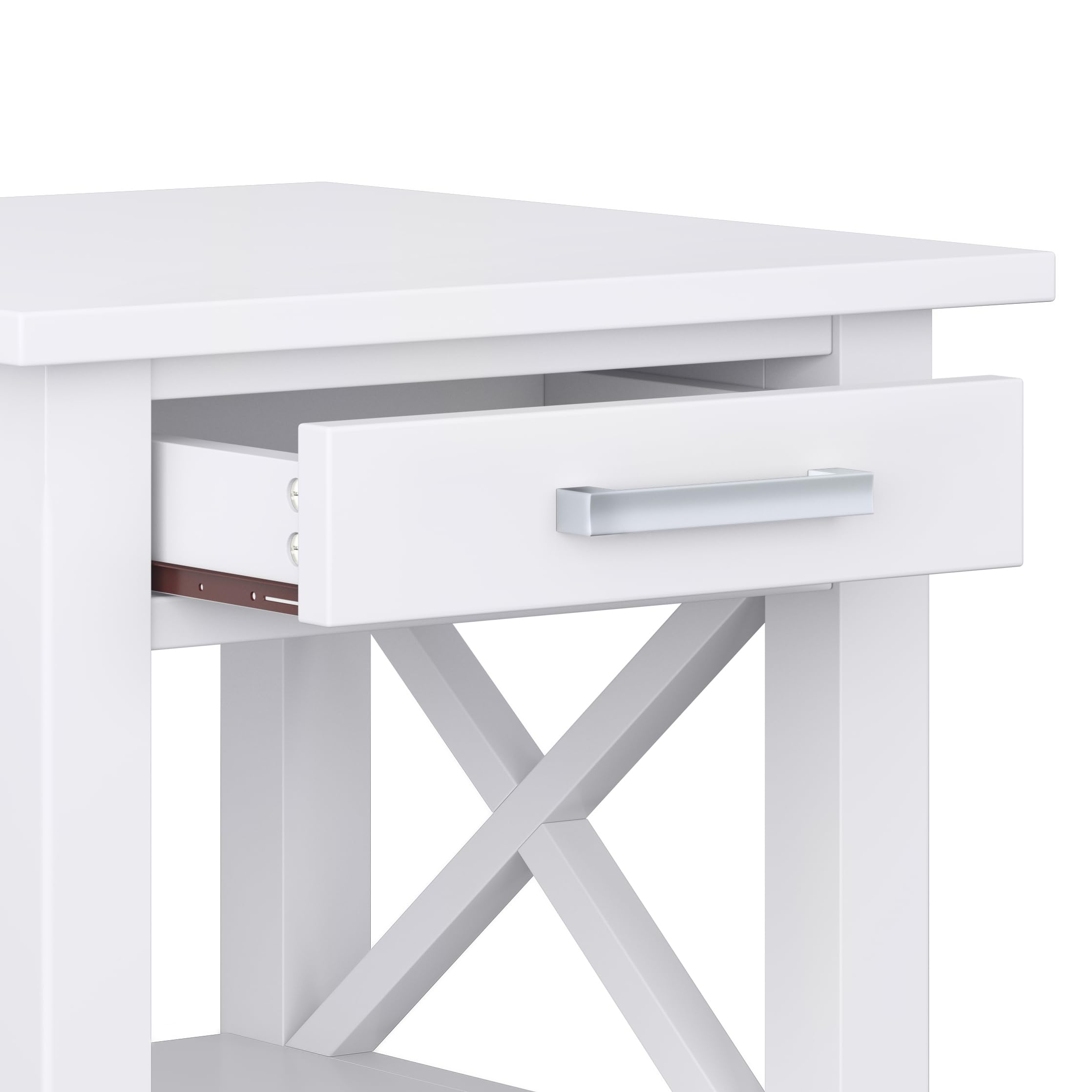 SIMPLIHOME Kitchener 21-inch Solid Wood Square End Table - Modern White Nightstand for Living Room, Bedroom & Office - Perfect for Holding Lamps, Books & Decor