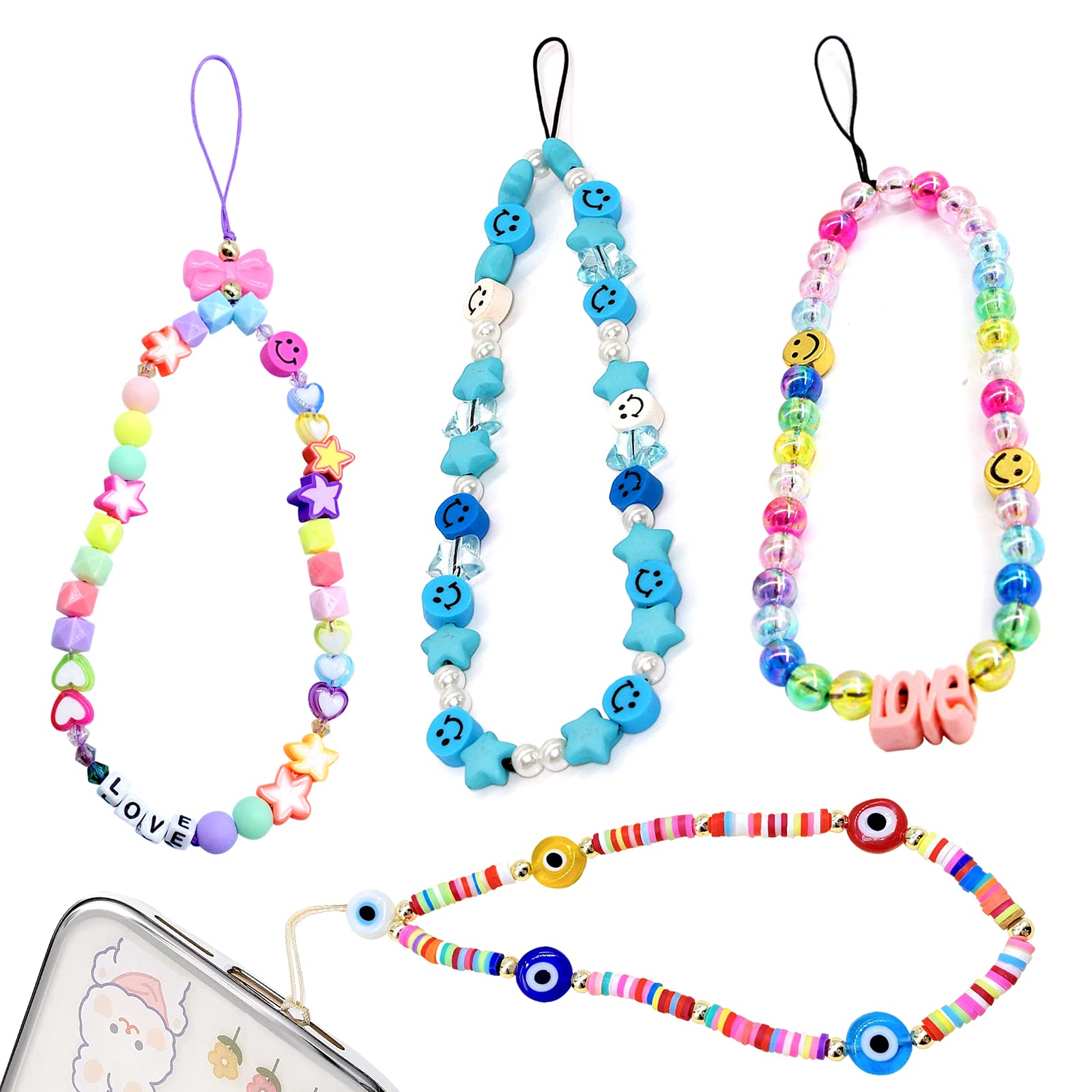 Bisanzoya Handmade Beaded Phone Charm Lanyard - Anti-Lost Wrist Strap & Phone String Chain Bracelet Accessory for Women & Girls | Perfect for Smartphones, Keys, ID Cards & Everyday Use