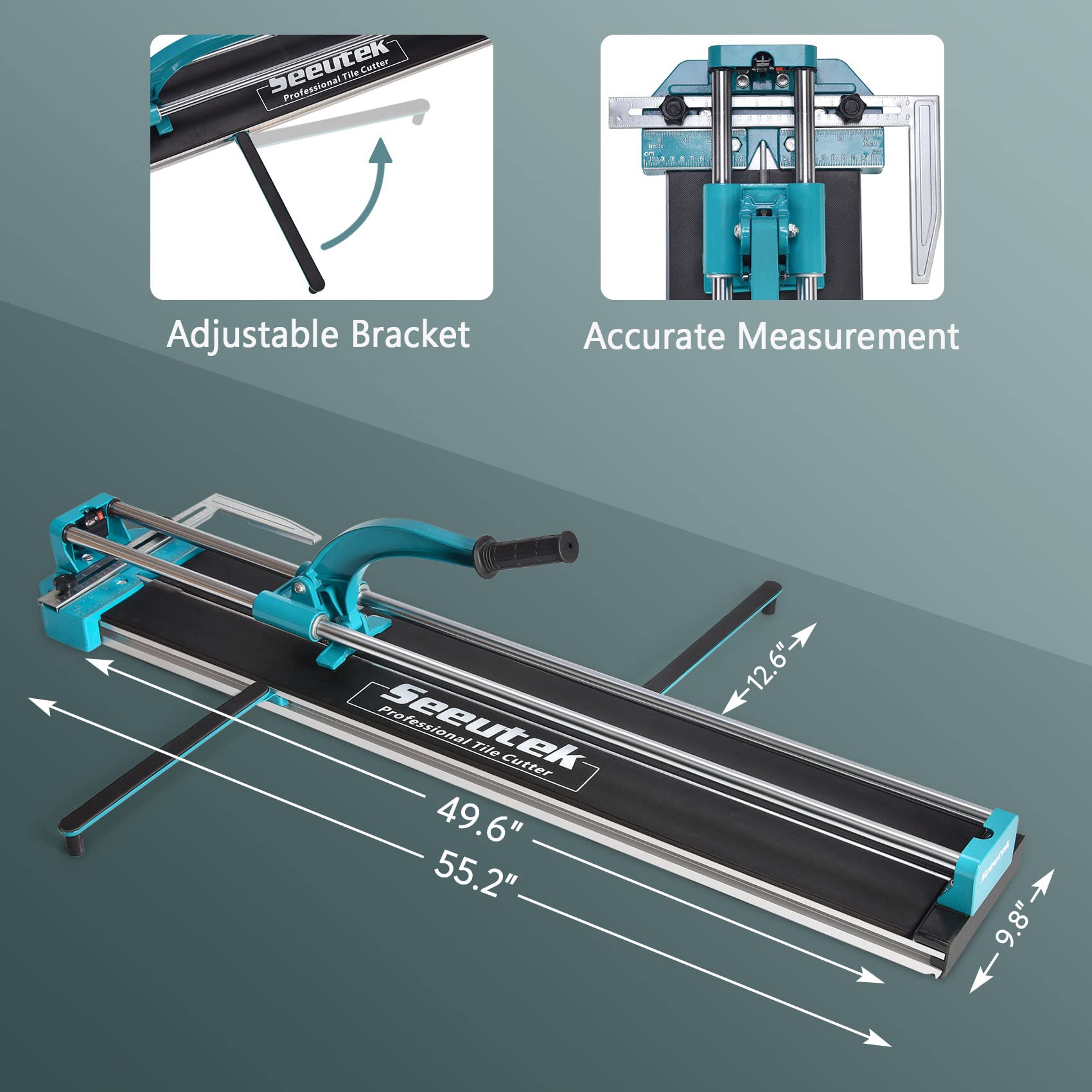 Professional 48 Inch Manual Tile Cutter - Double Rail Design with Tungsten Carbide Wheel & Laser Guide for Porcelain & Ceramic Tiles | Perfect for DIY Home Renovation, Bathroom Remodeling & Flooring Projects
