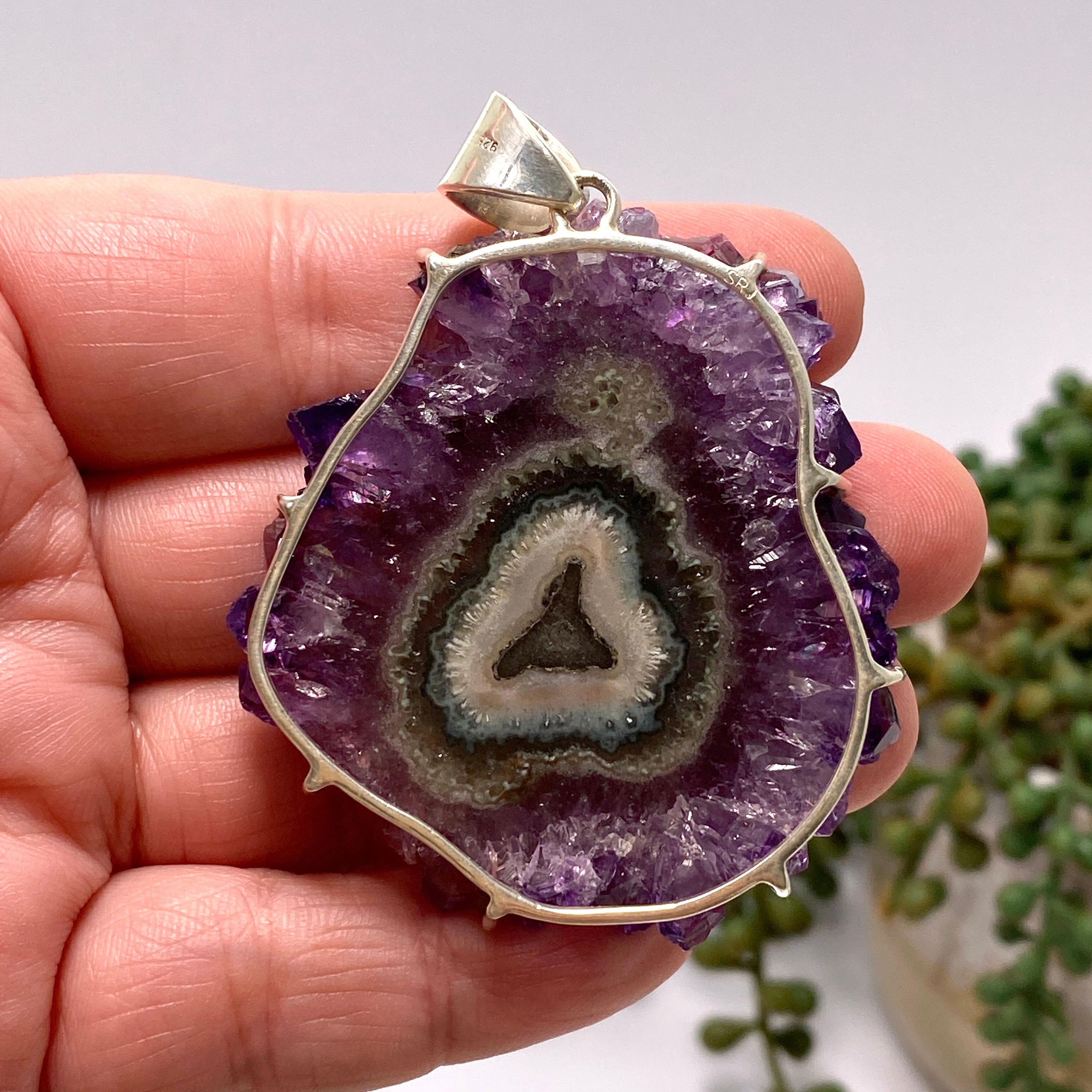 Natural Amethyst Stalactite Pendant Necklace - 68mm Healing Crystal Jewelry (GPJ10) for Meditation, Energy Cleansing & Spiritual Gifts