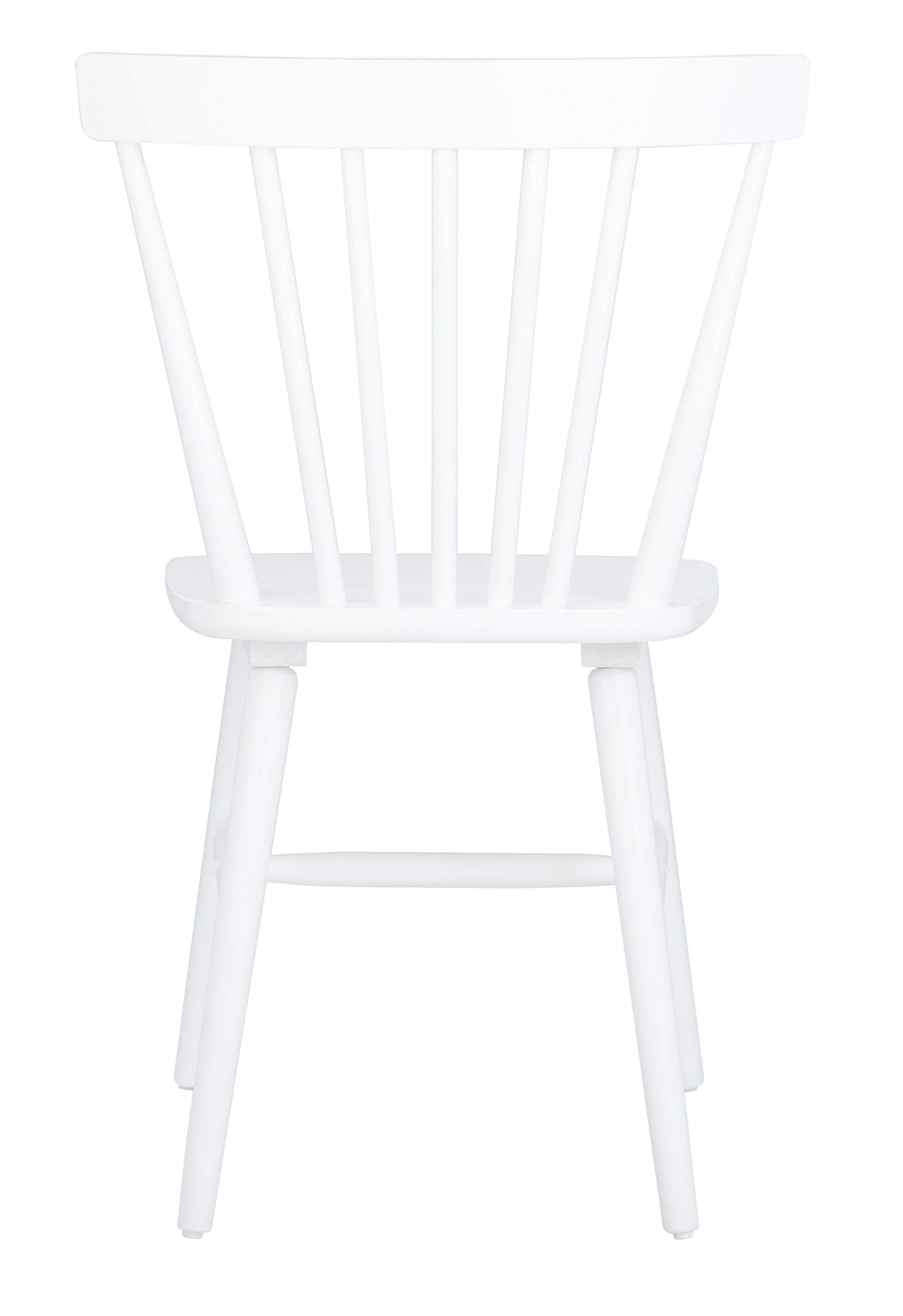 Safavieh Winona Farmhouse White Spindle Back Dining Chairs Set of 2 - Rustic Kitchen Chairs for Dining Room, Breakfast Nook & Farmhouse Decor