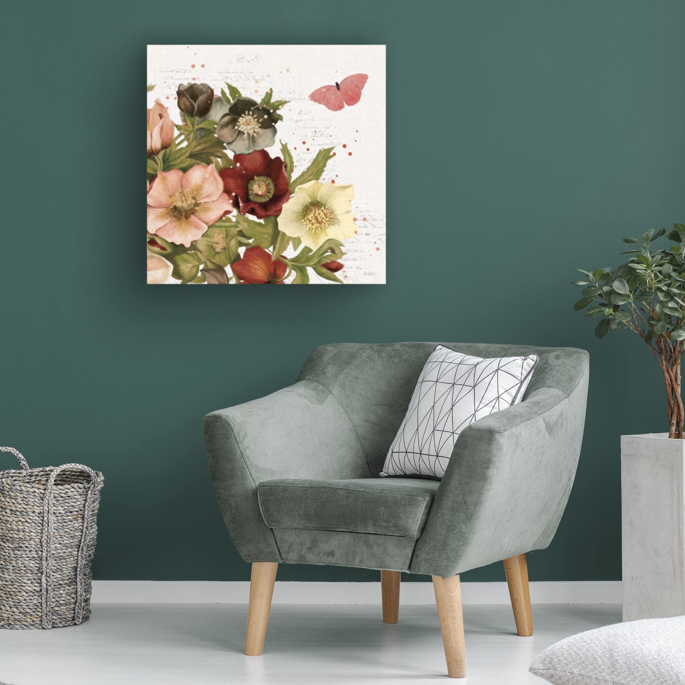 Courtney Prahl 'Butterfly Garden II' Canvas Wall Art Print - Vibrant Floral Butterfly Painting for Living Room, Bedroom & Office Decor - Trademark Fine Art Collection