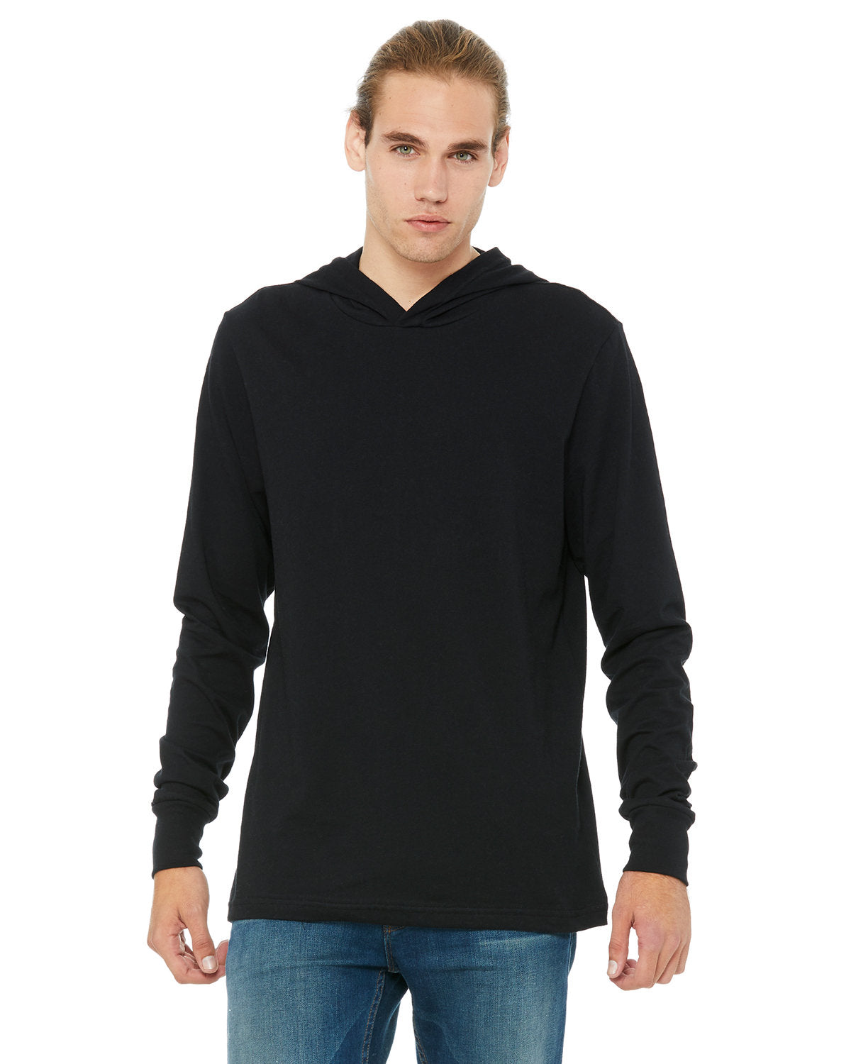 Bella + Canvas 3512 Unisex Jersey Long Sleeve Hoodie - Soft Cotton Pullover Sweatshirt for Men & Women - Perfect for Casual Wear, Workout & Outdoor Activities