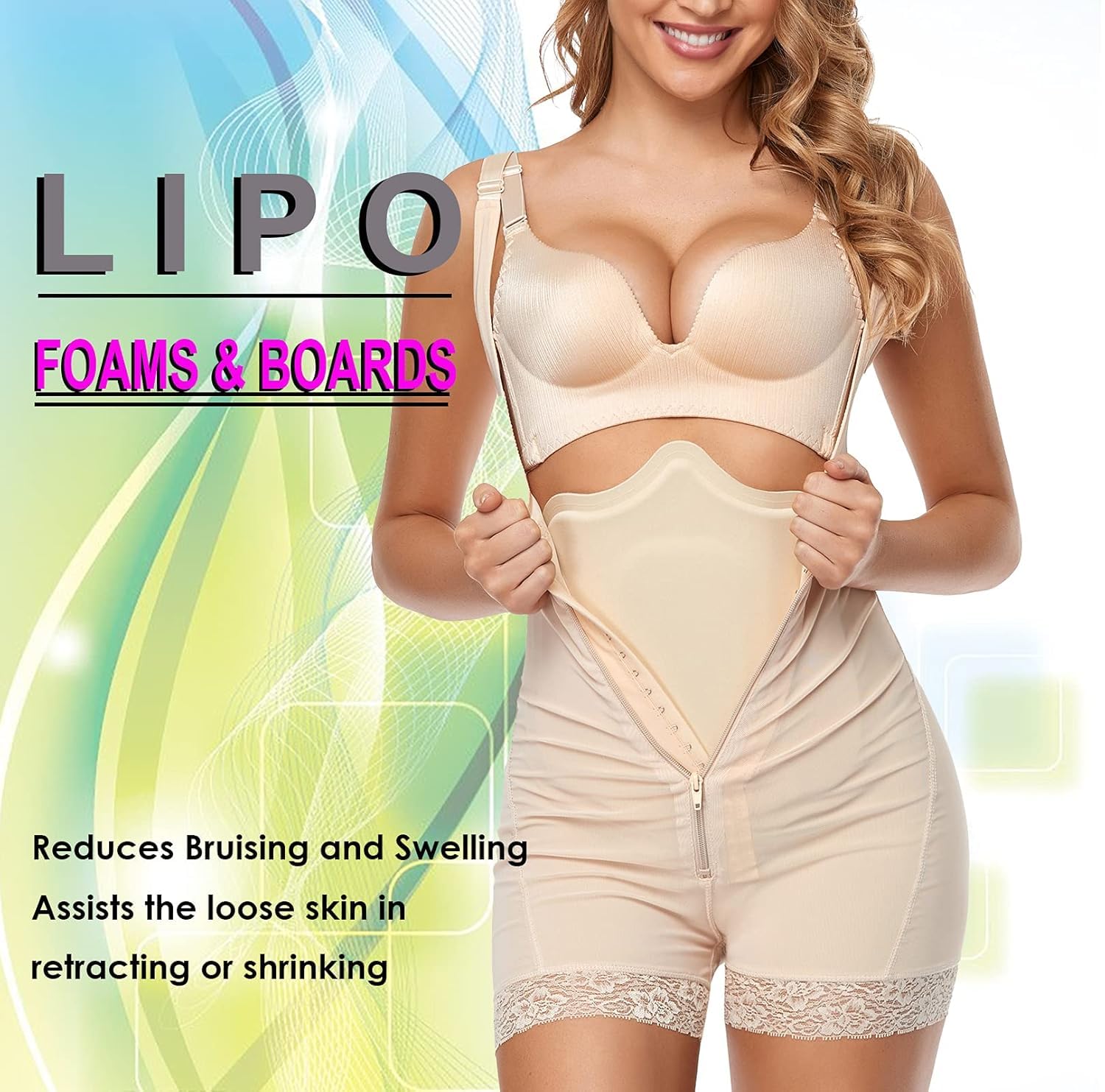 Post-Surgery Abdominal Compression Board for Liposuction Recovery - Firm Support for Tummy Tuck & Lipo Foam - Ideal for Post-Op Care, Swelling Reduction & Body Contouring