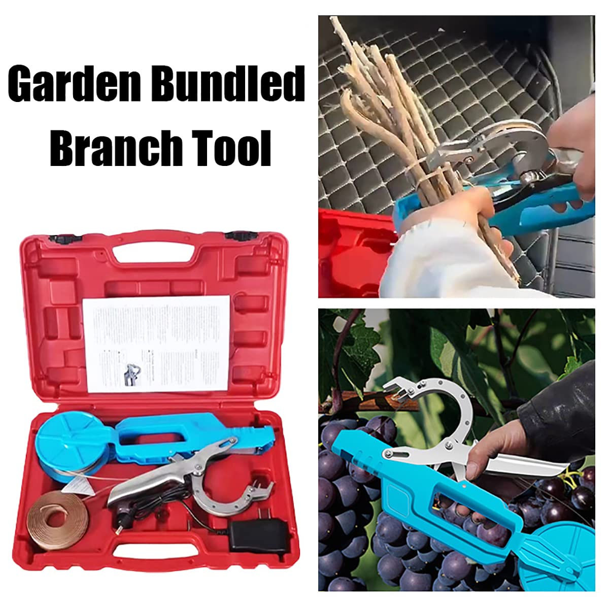 Electric Plant Tying Machine - Professional Vineyard Bundling Tool with Plant Tape for Vegetables, Grapes, Tomatoes, Cucumbers & Peppers | Garden, Farm & Greenhouse Use