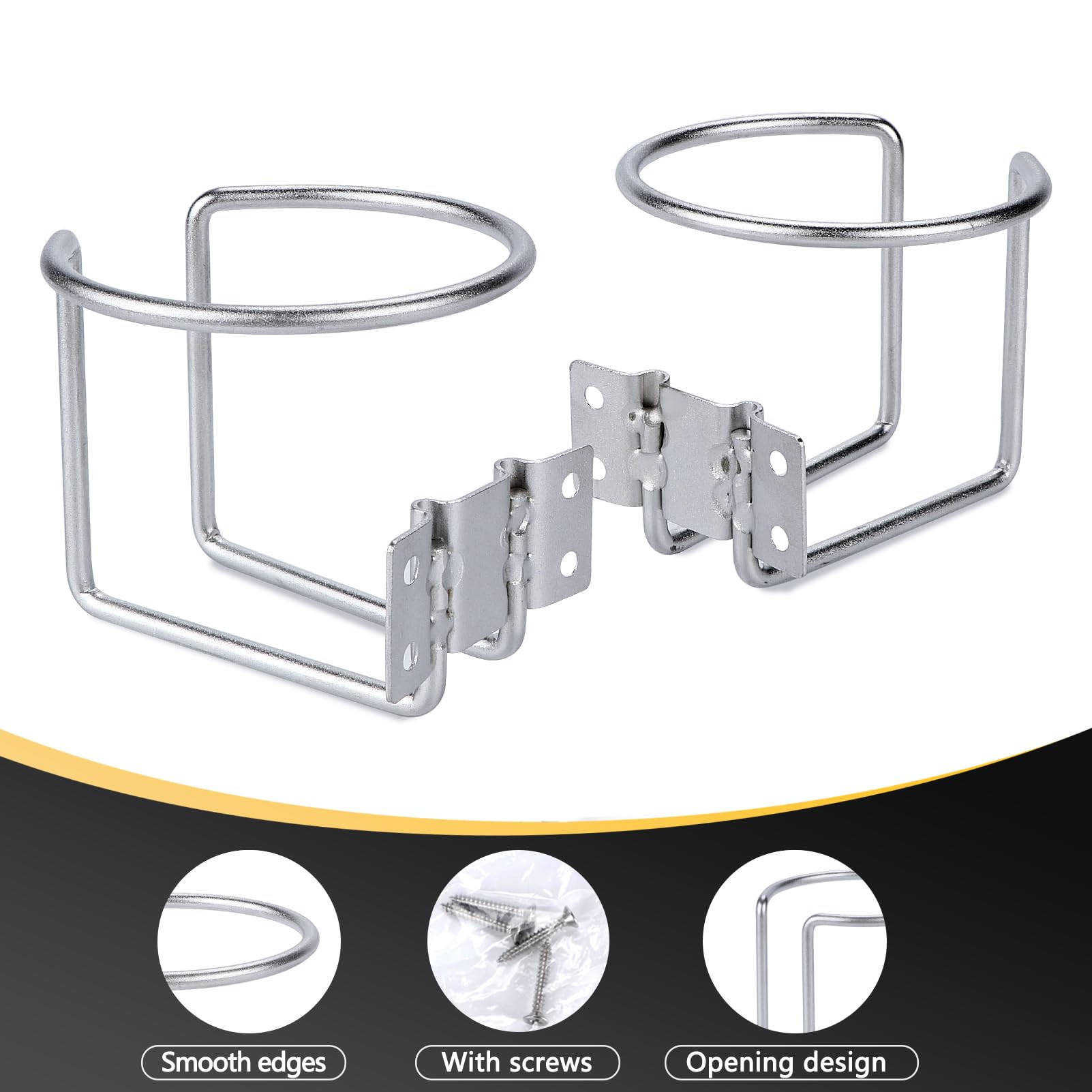 Marinebaby 4-Pack Stainless Steel Universal Boat Cup Holders - Durable Drink Holders for Boats, Trucks, RVs, Tractors & Outdoor Swings - Perfect for Marine, Camping, Road Trips & Backyard Relaxation