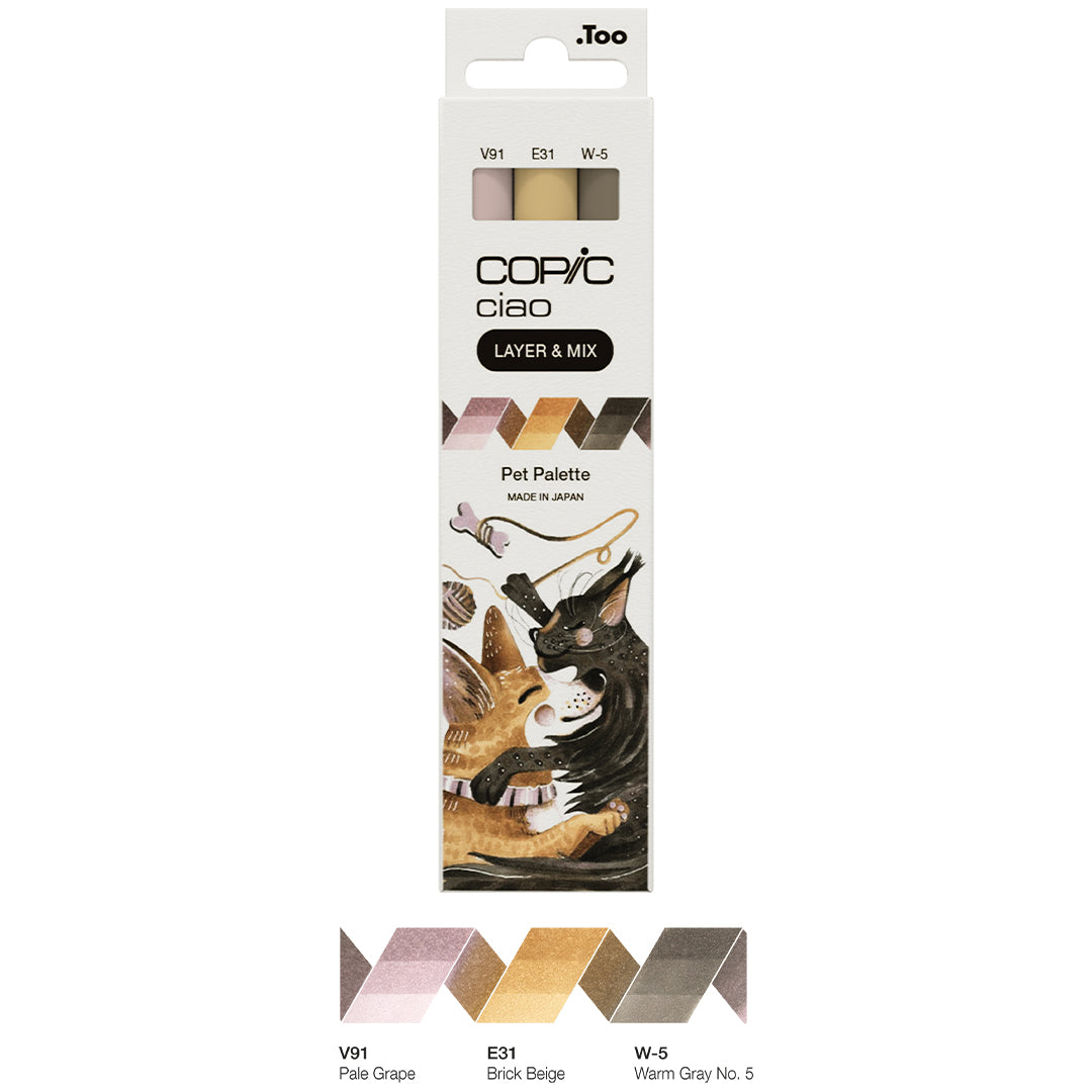 Copic Ciao Marker Set of 3 - Alcohol-Based Art Markers for Layering & Blending - Perfect for Illustration, Manga, and Professional Art Projects