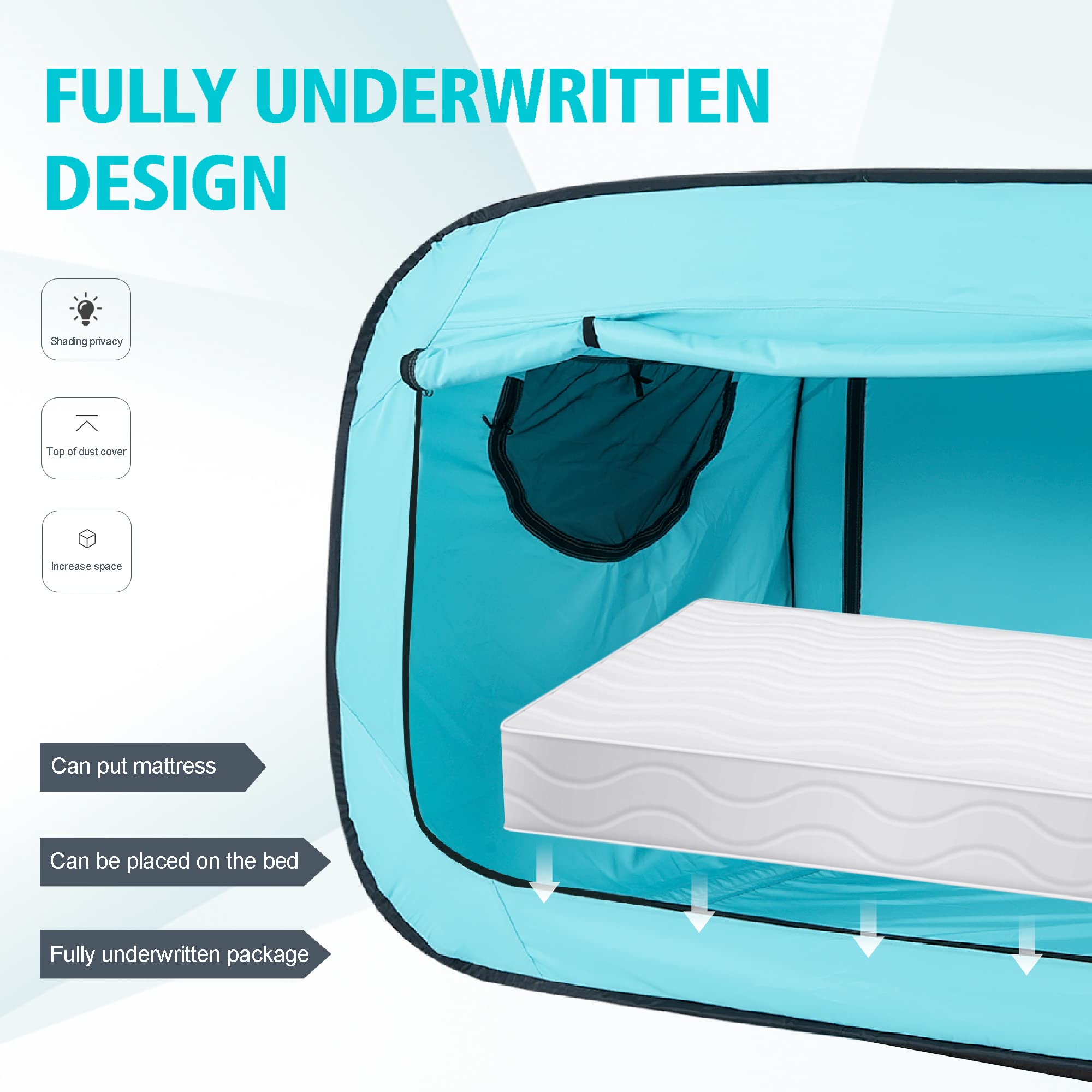 **Portable Bed Tent Canopy for Kids & Adults - Breathable Indoor Sleeping Tent with 2 Doors - Private Space for Camping, Reading, or Relaxing at Home**